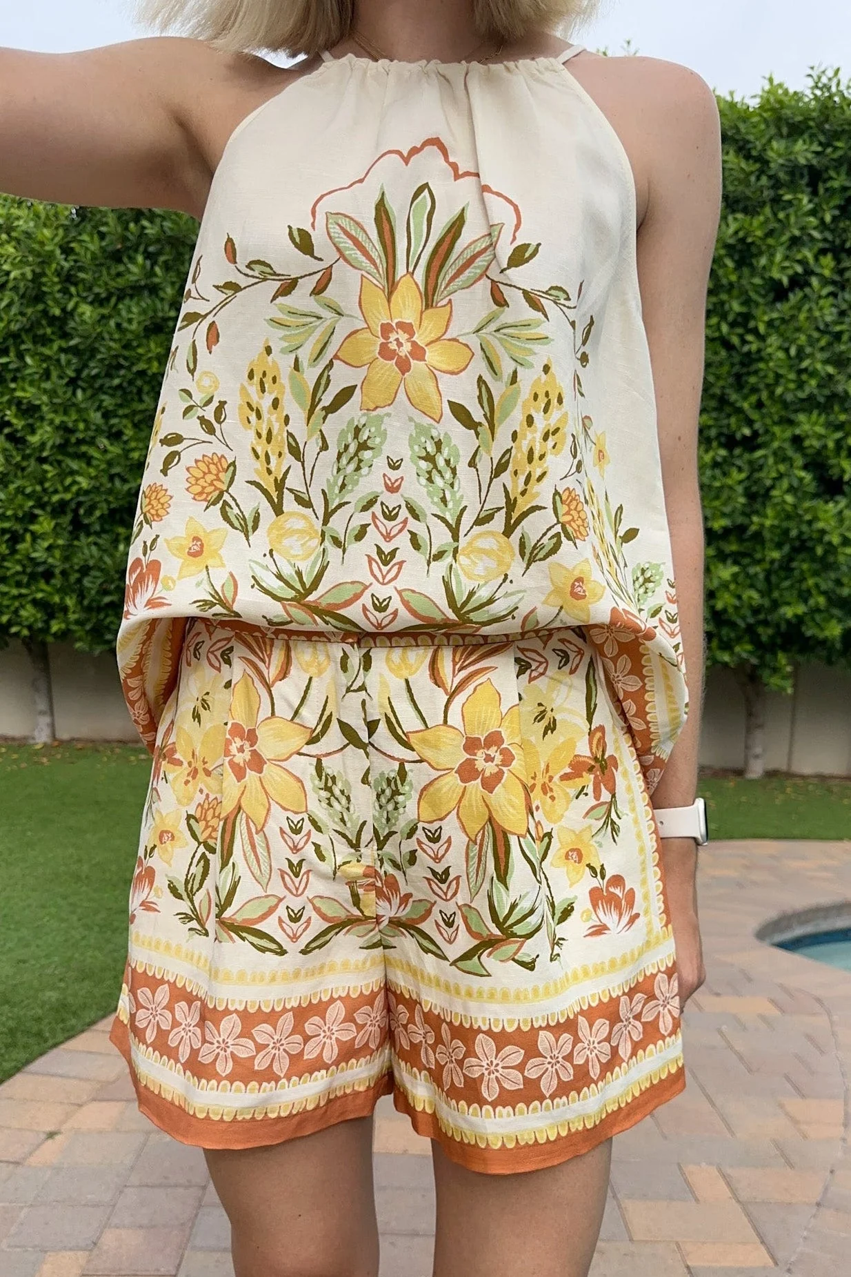 Over the Border Tropical Print Shorts