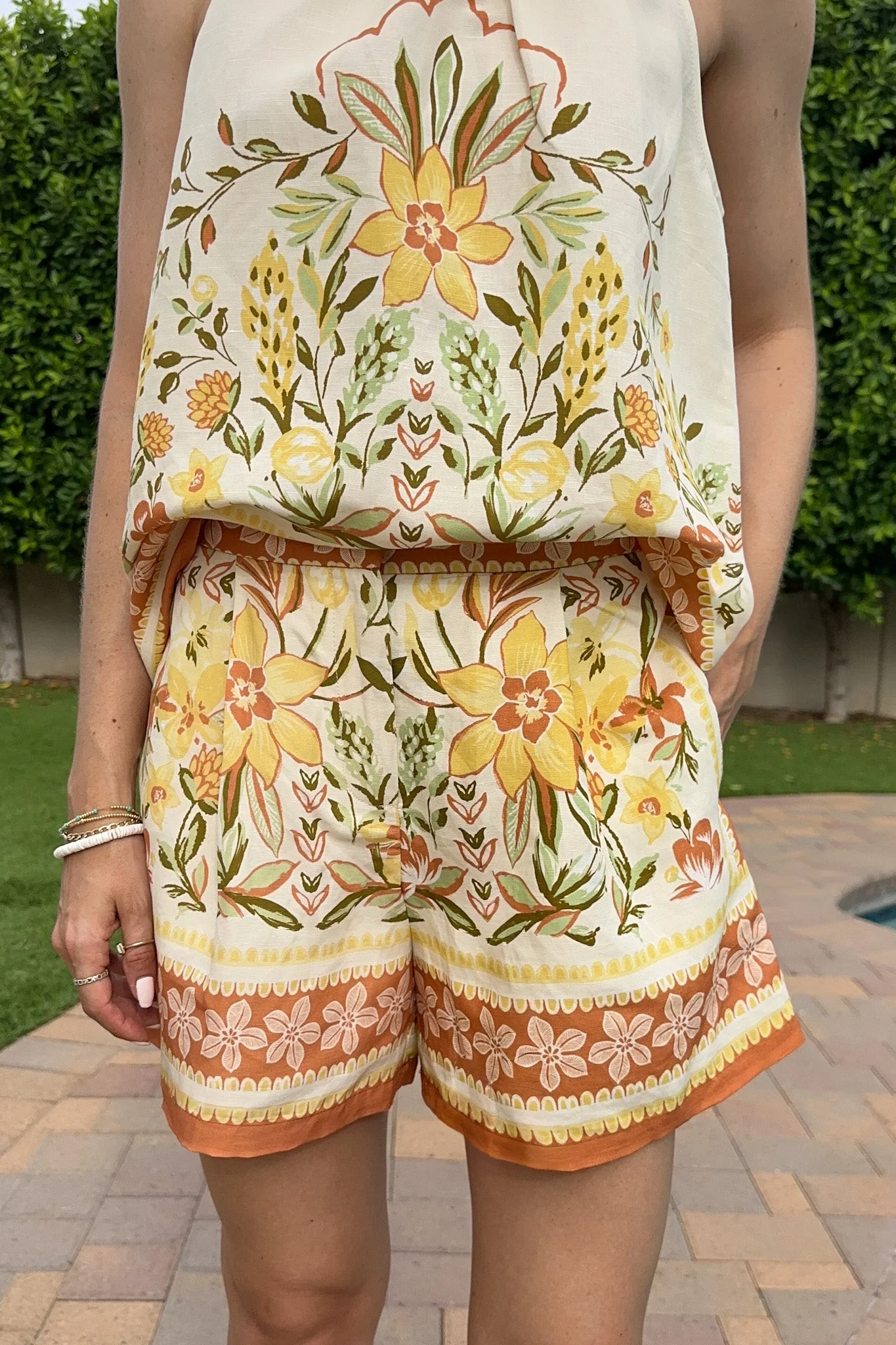 Over the Border Tropical Print Shorts - Image 7