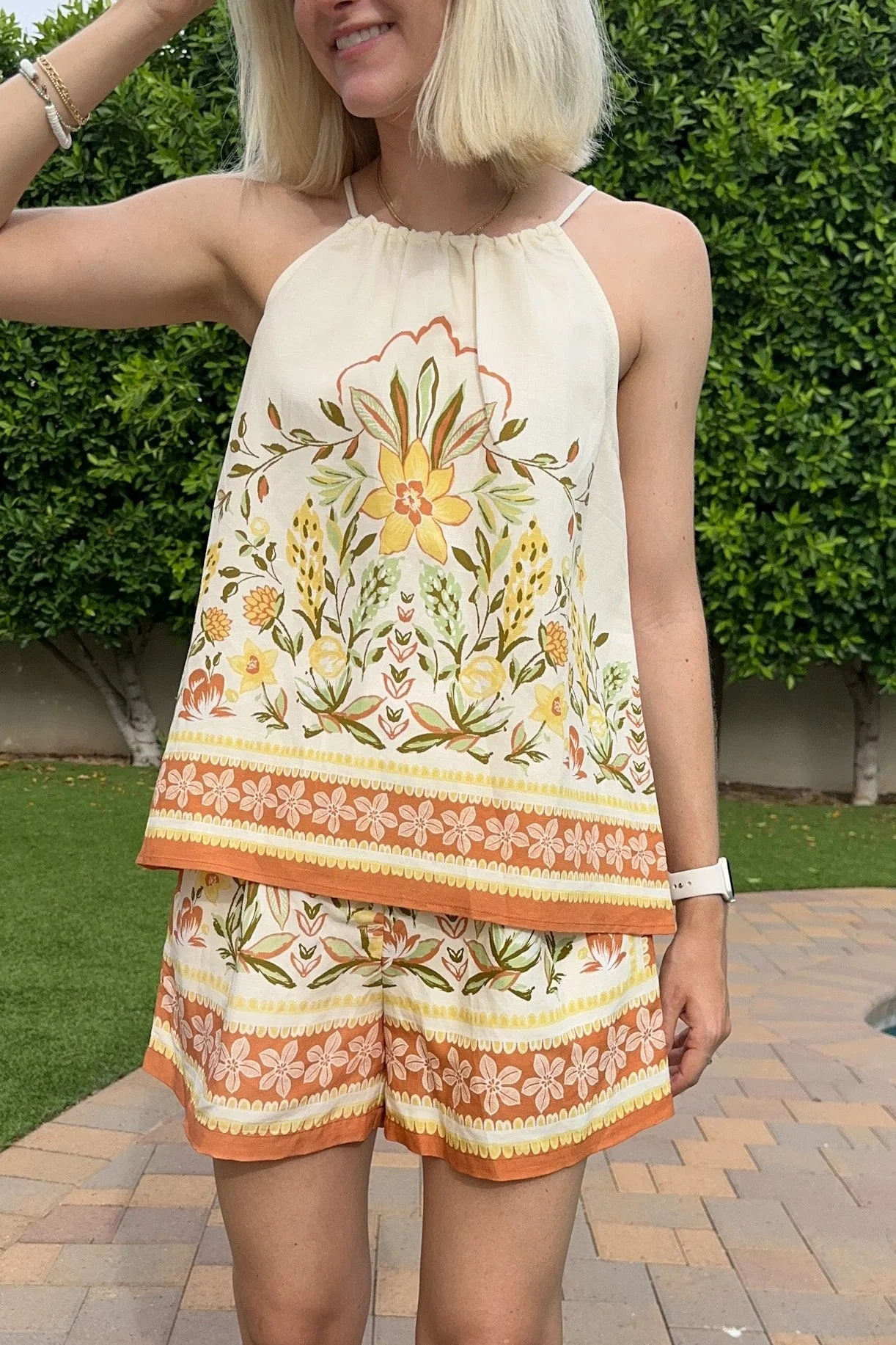 Over the Border Tropical Print Top - Image 6
