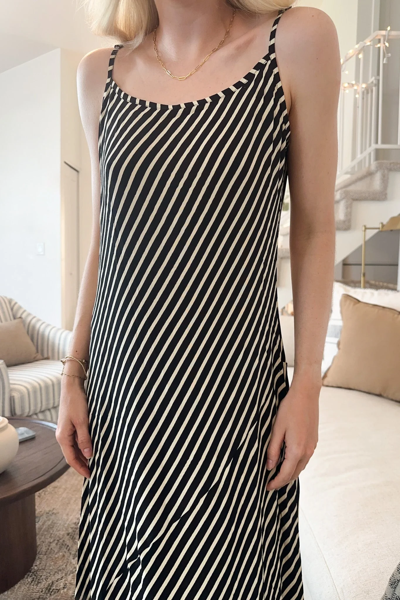 Parisian Summer Striped Maxi Dress - Image 2