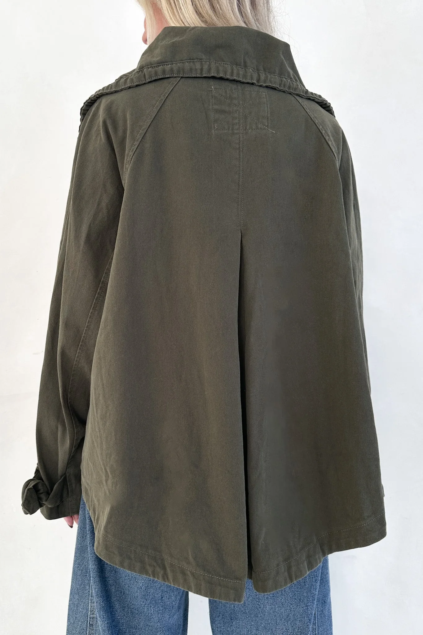 Park Cotton Asymmetrical Hemline Jacket - Image 4