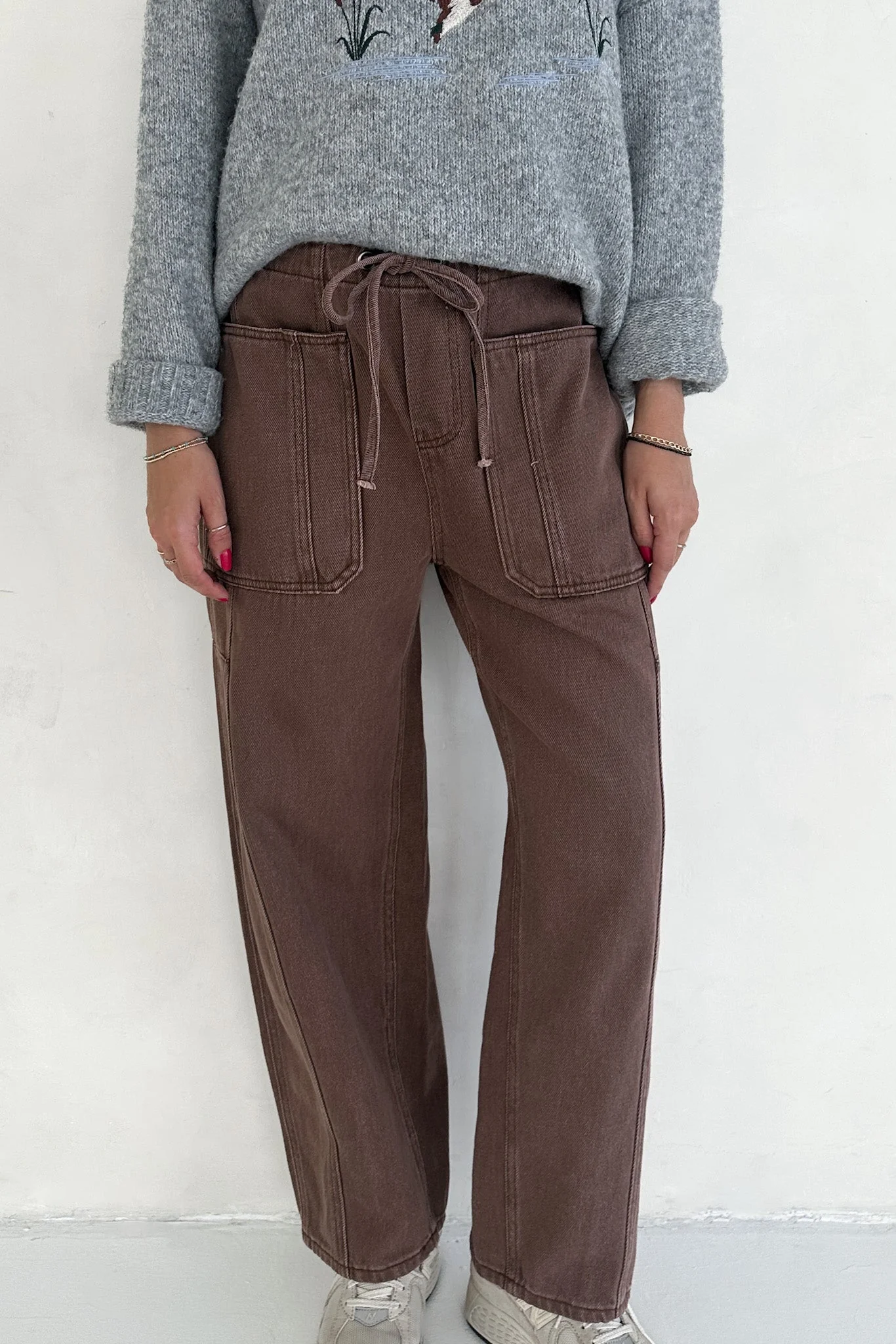 Parker Cotton Drawstring Barrel Pants - Image 3