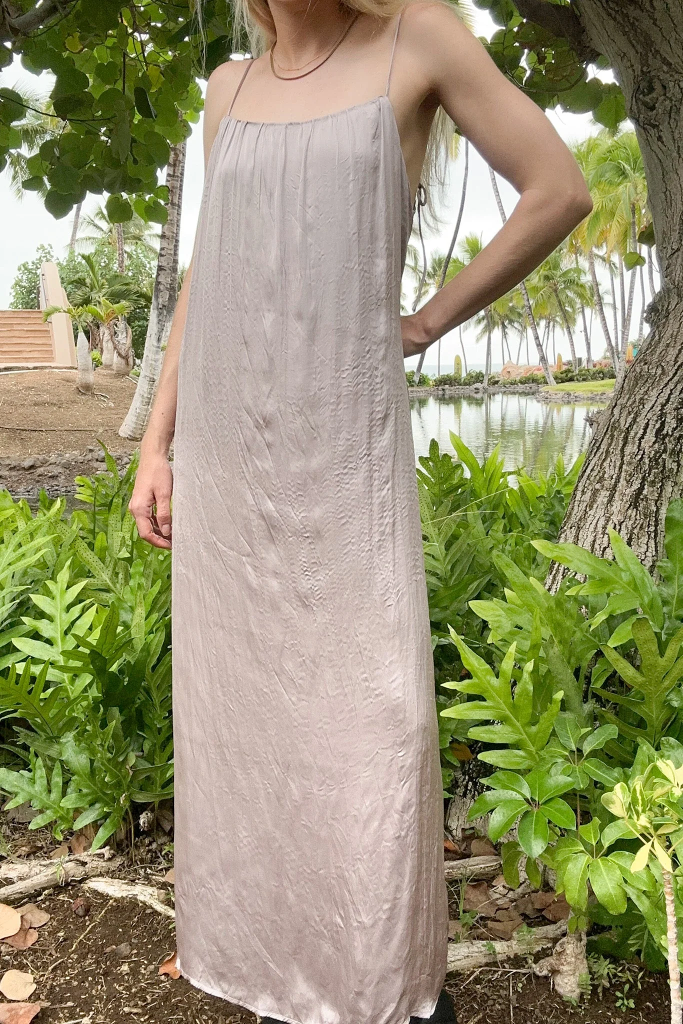 Parker Satin Slip Midi Dress - Image 3