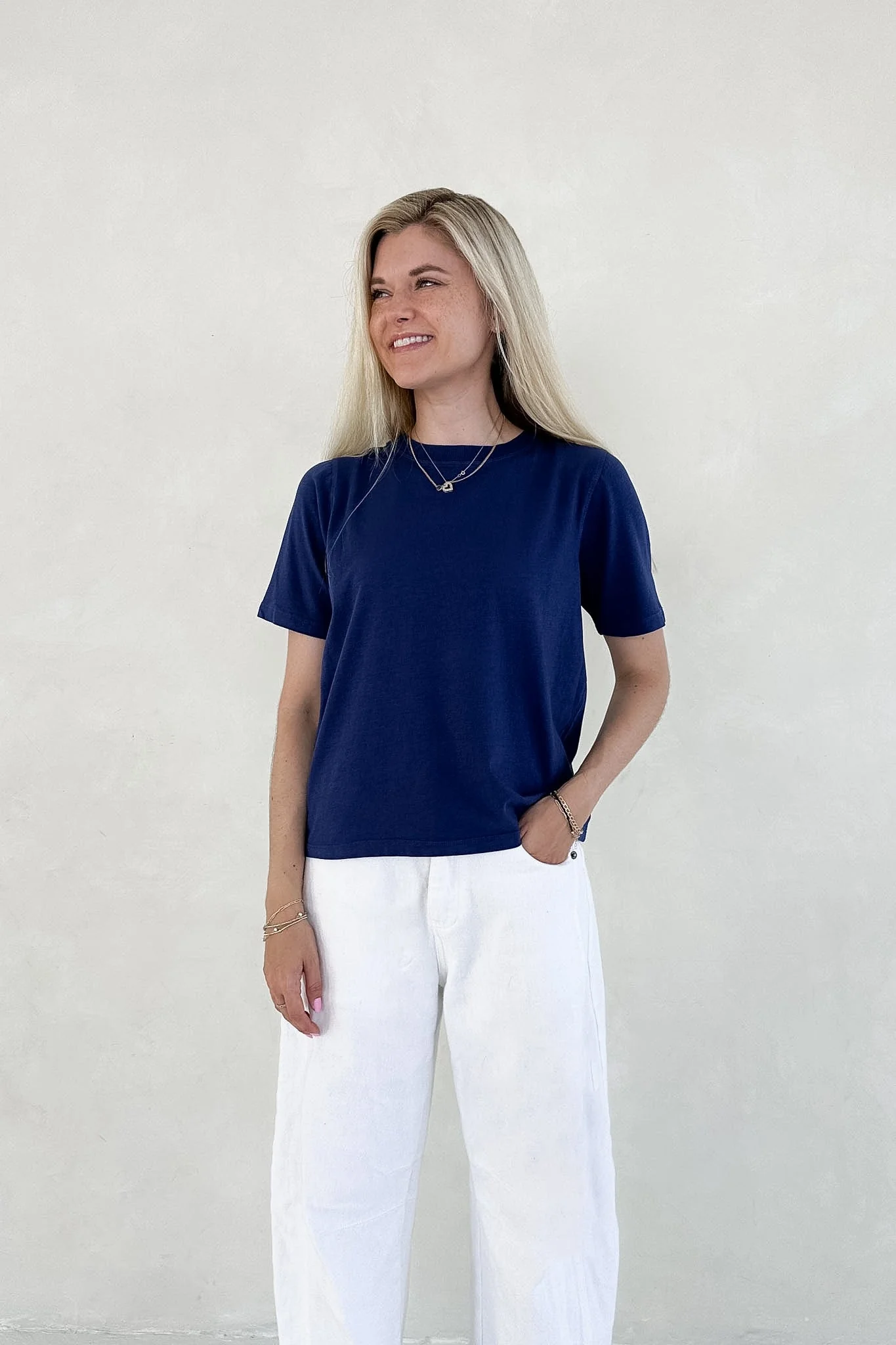 Poppy Classic Boxy T-Shirt Royal Blue - Image 2