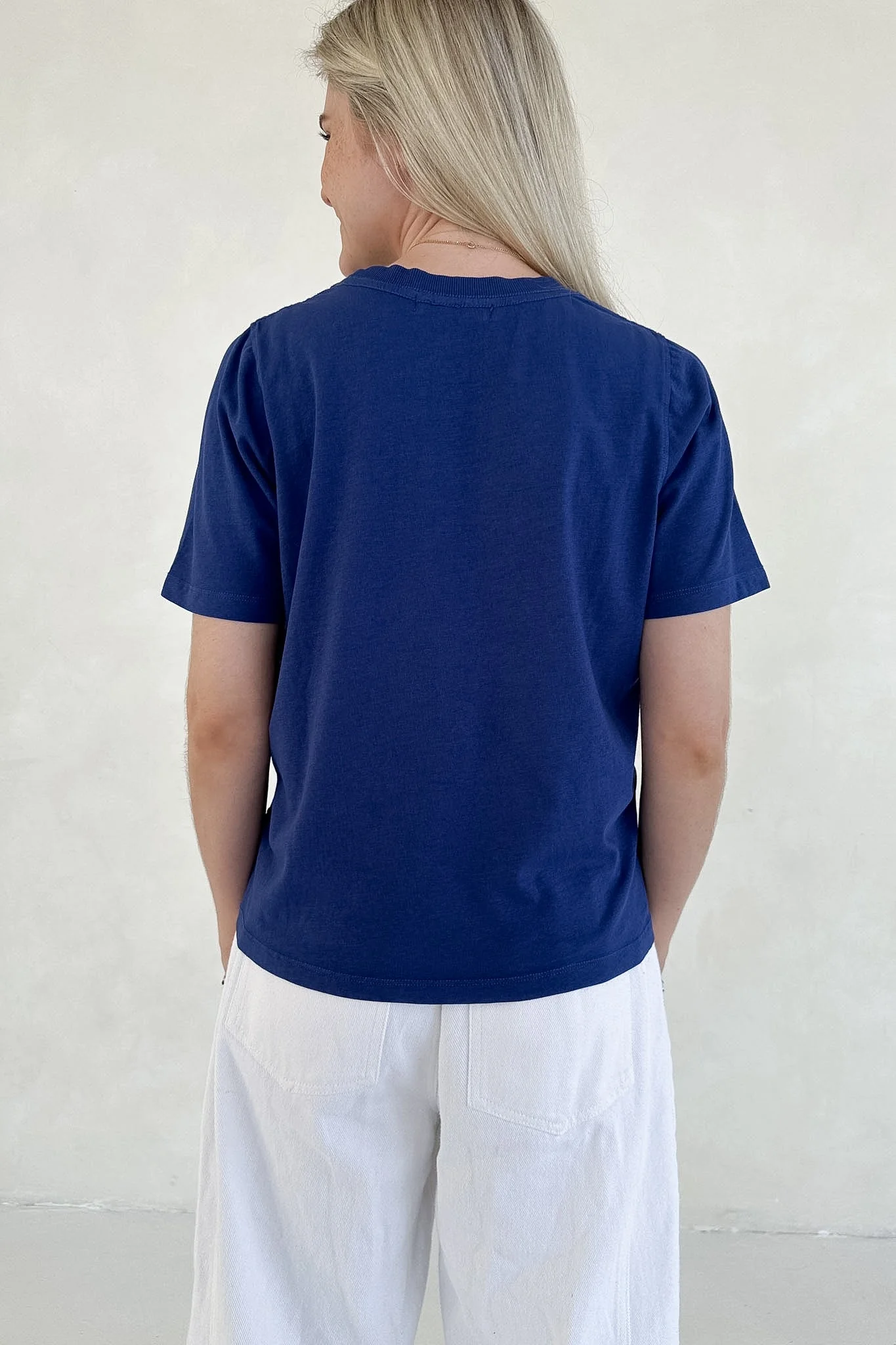 Poppy Classic Boxy T-Shirt Royal Blue - Image 4