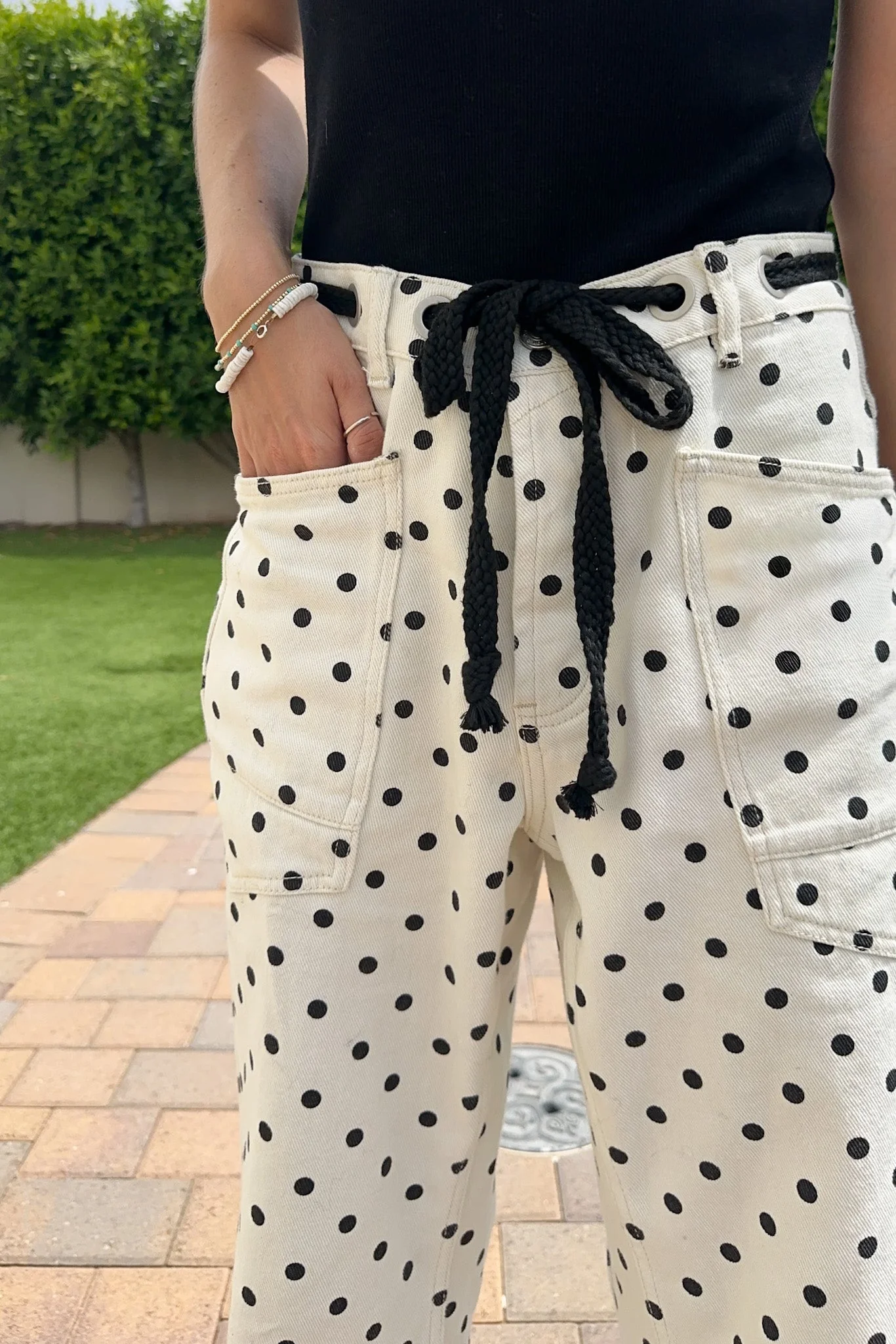 Dottie Polka Dot Relaxed Fit Denim Barrel Jeans - Image 2