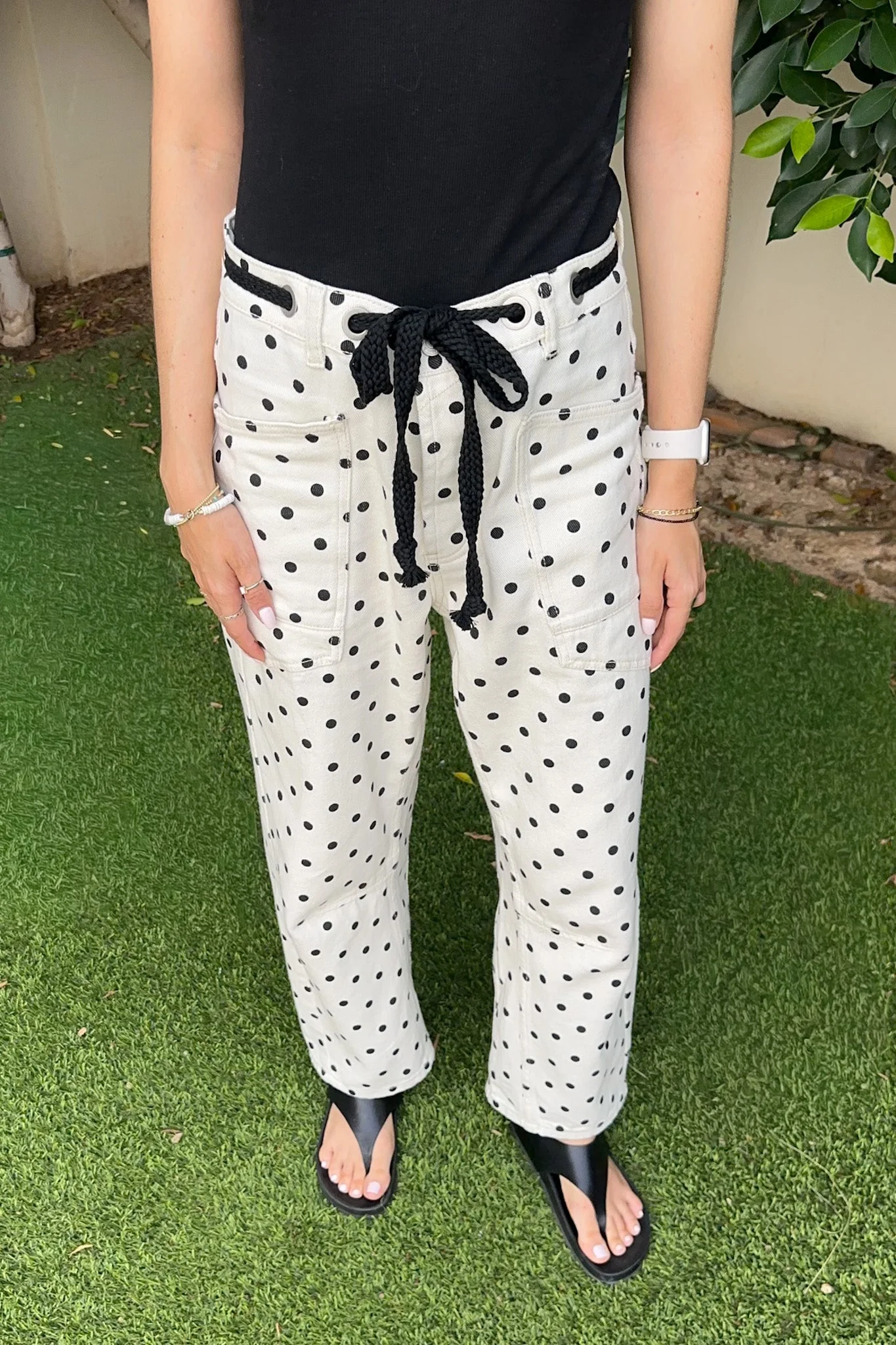 Dottie Polka Dot Relaxed Fit Denim Barrel Jeans - Image 4