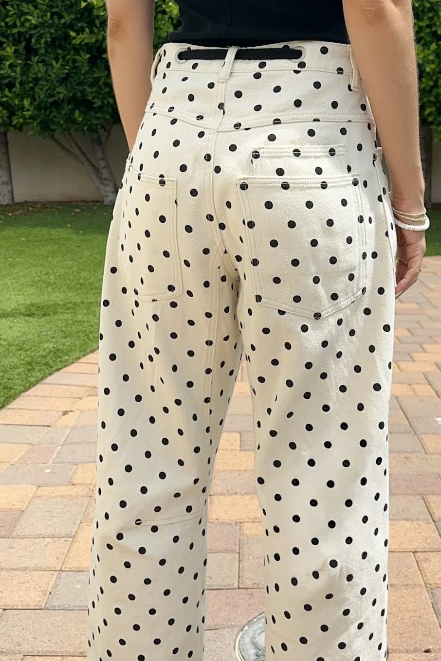 Dottie Polka Dot Relaxed Fit Denim Barrel Jeans - Image 6