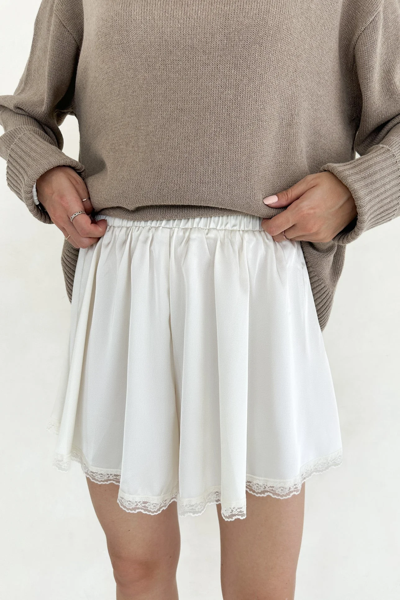 Primrose Satin Lace Shorts - Image 6