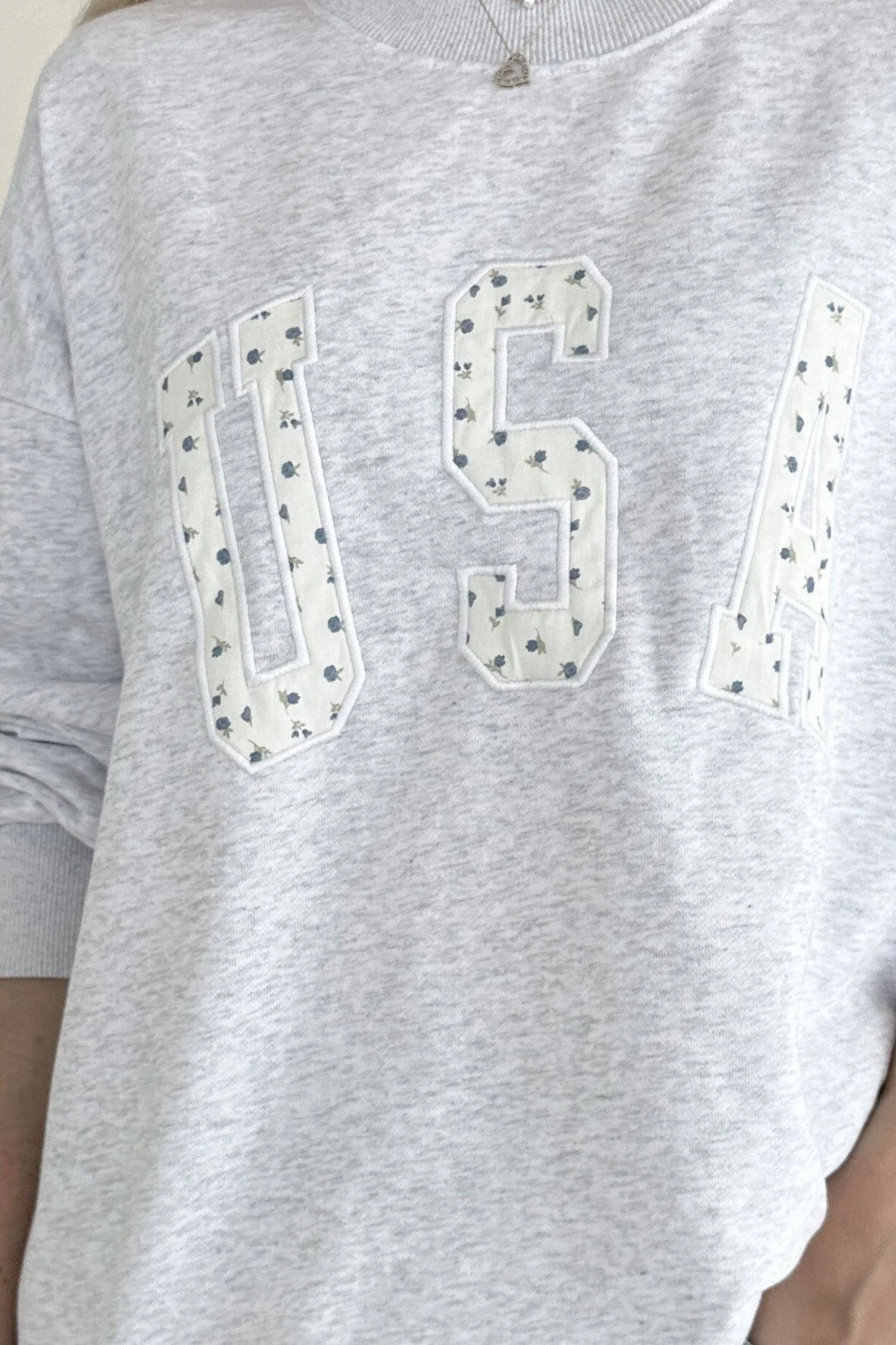 Red, White & Bloom USA Embroidered Sweatshirt - Image 2