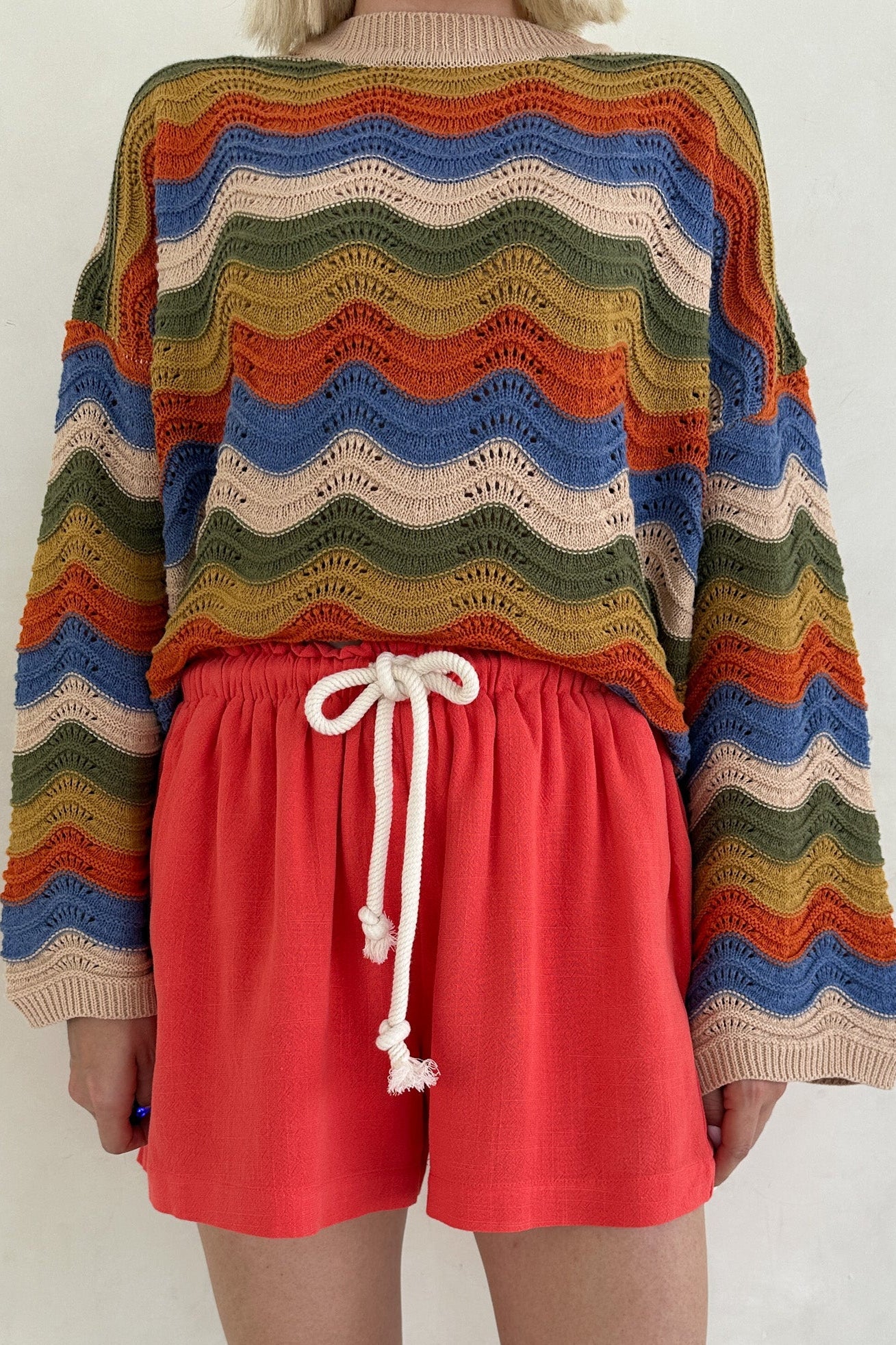 Riviera Rope Drawstring Shorts in Papaya - Image 8