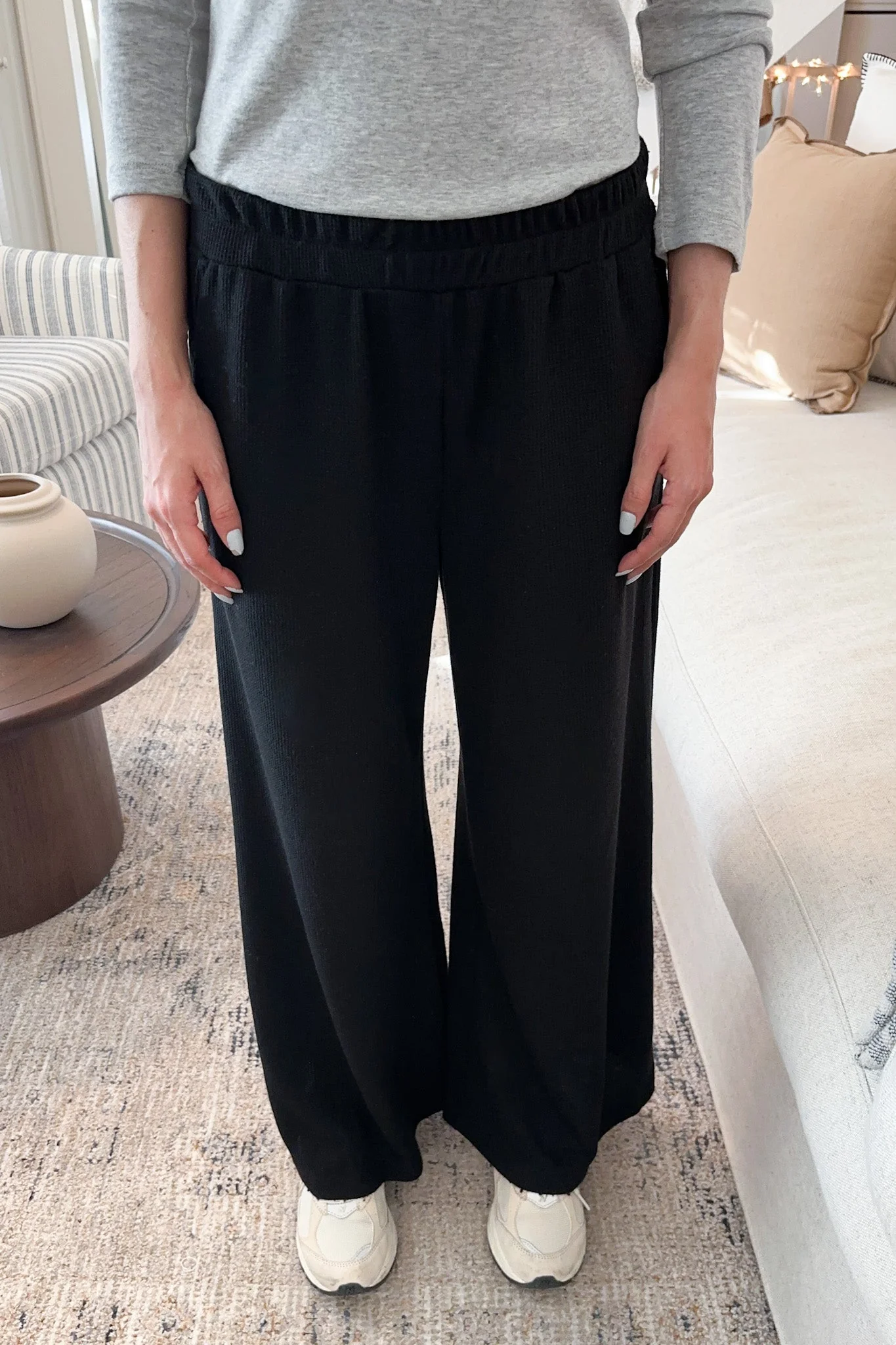 Rowan Waffle Knit Pants in Black - Image 6