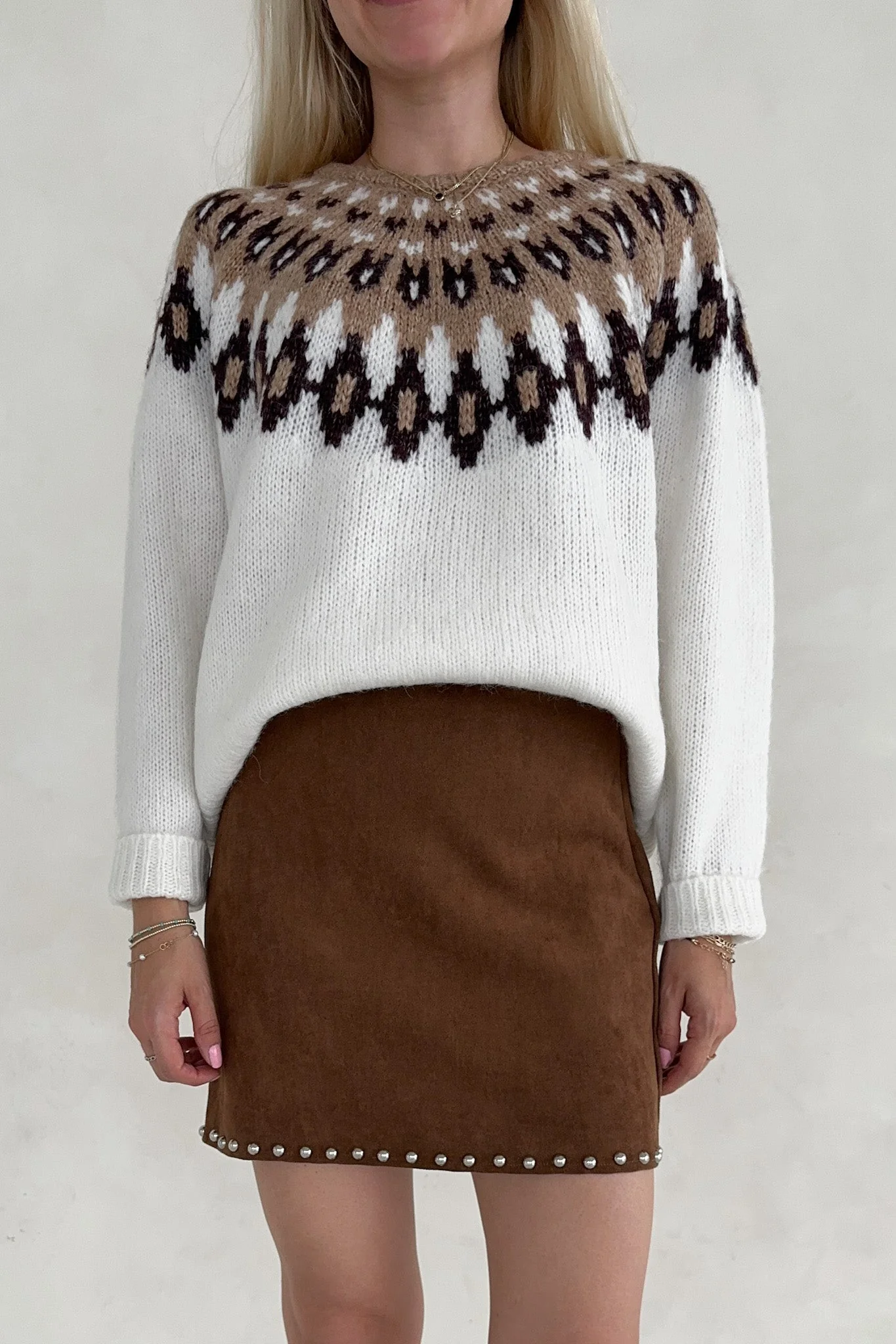 Sabrina Stud Detail Suede Mini Skirt - Image 5