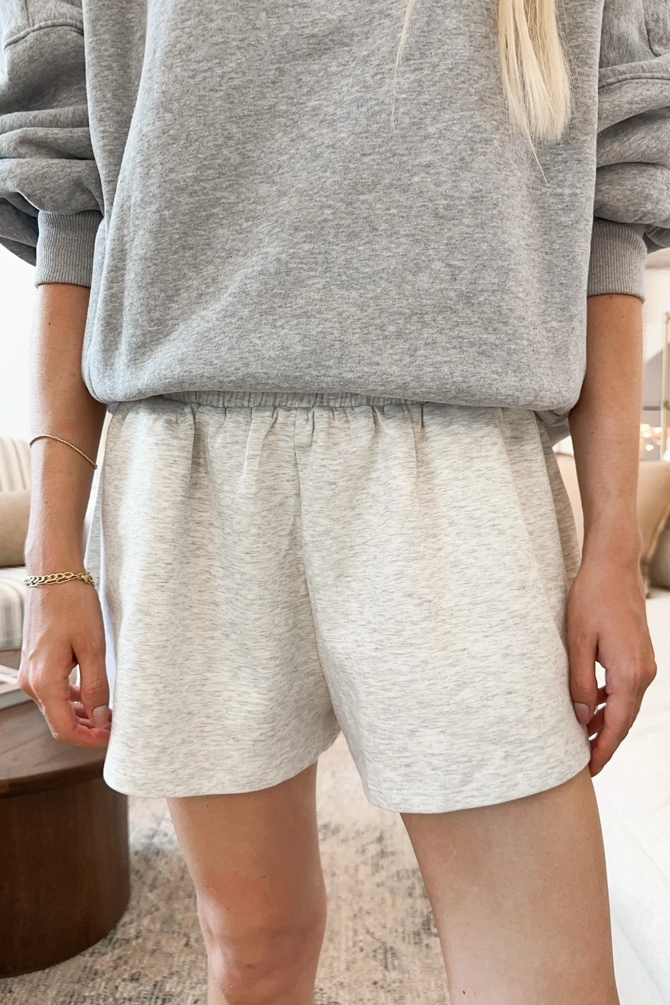 Sadie Scuba Shorts in Light Melange Grey - Image 3