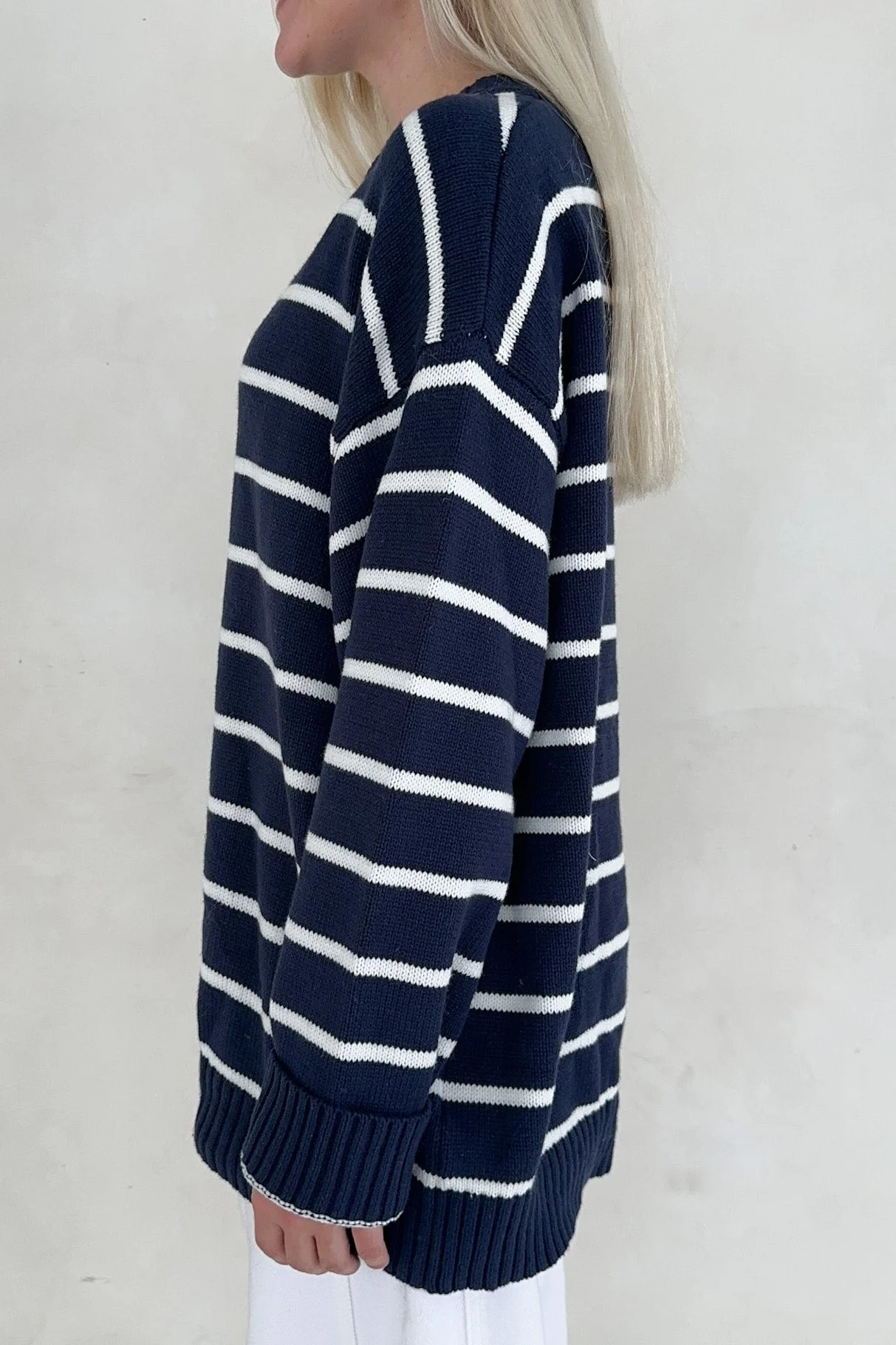 Sailor Navy and White Striped Oversized Sweater - Image 3