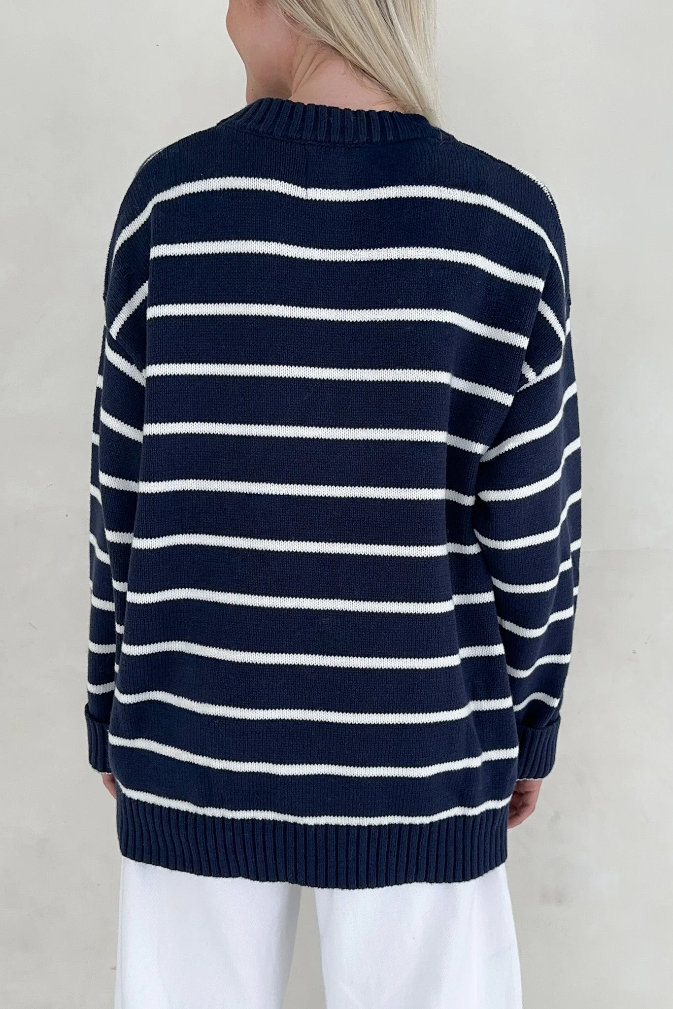 Sailor Navy and White Striped Oversized Sweater - Image 4