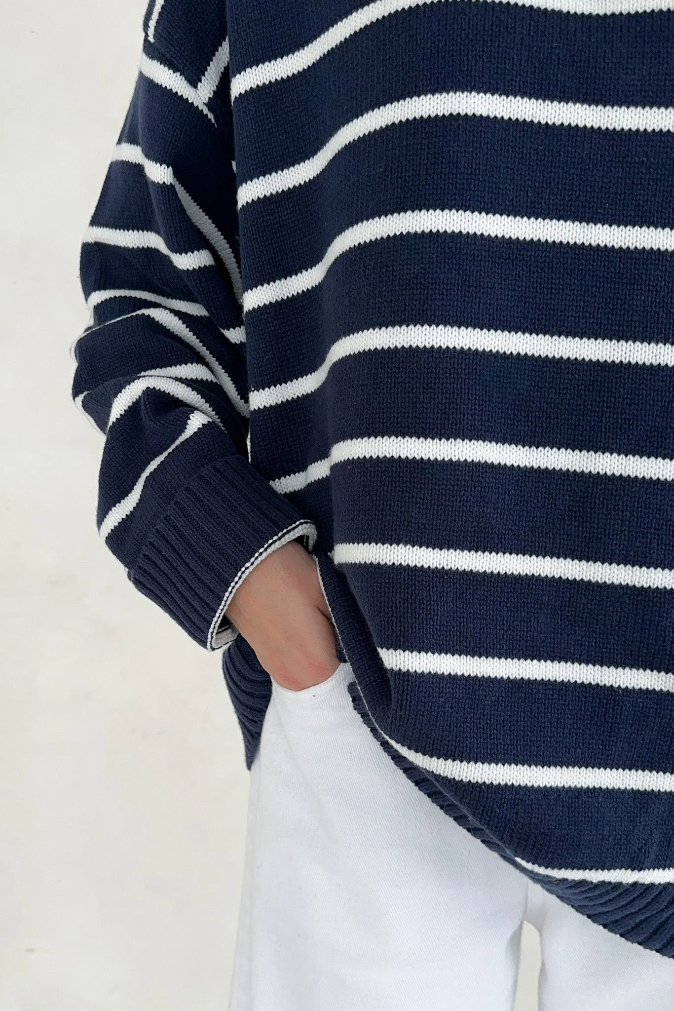 Sailor Navy and White Striped Oversized Sweater - Image 7