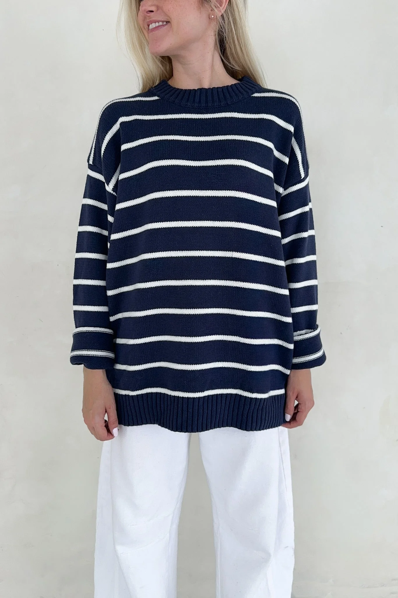 Sailor Navy and White Striped Oversized Sweater - Image 8