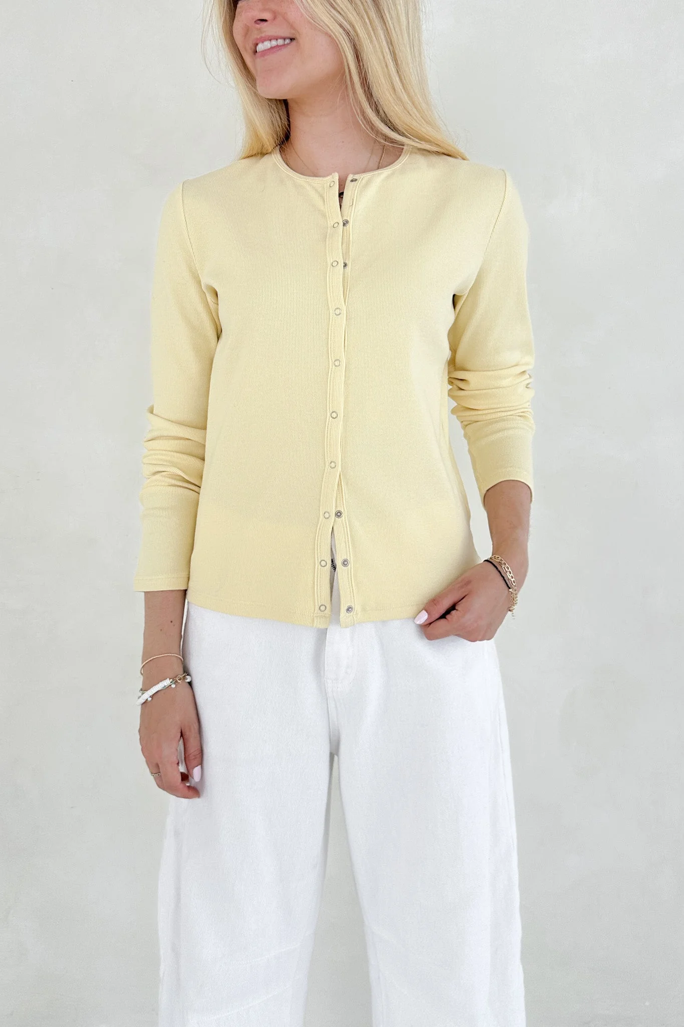 Sara Butter Yellow Cardigan - Image 3