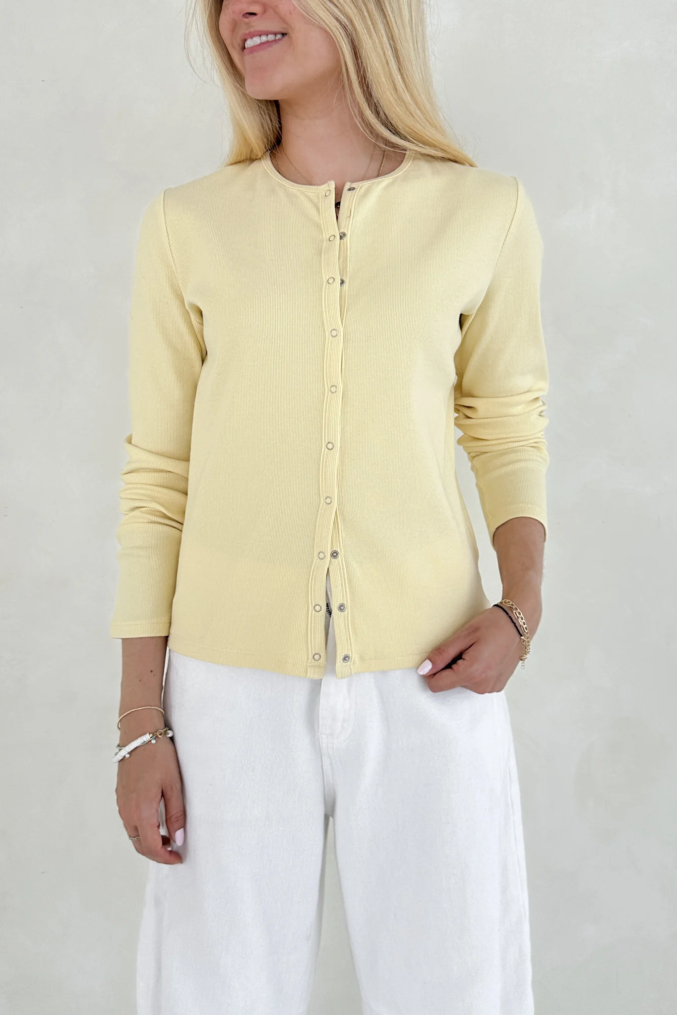 Sara Butter Yellow Cardigan - Image 4
