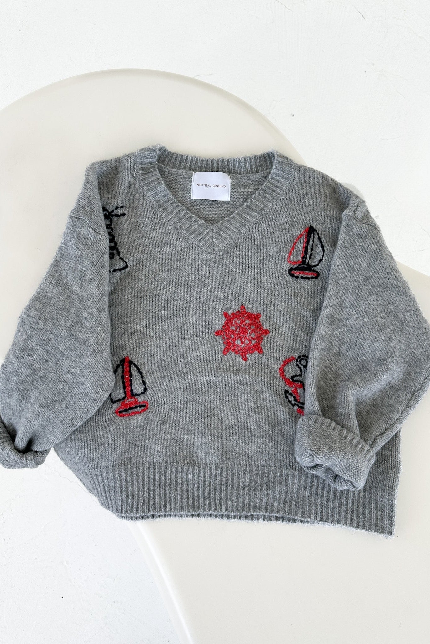 Sea You Soon Lightweight Stitched V-Neck Sweater - Image 7