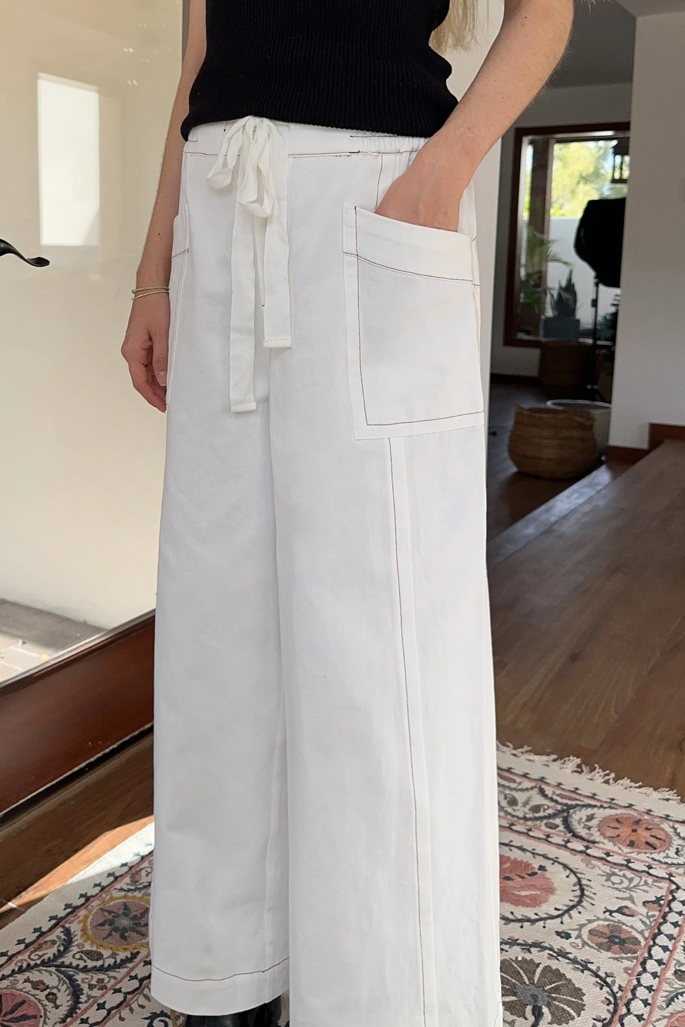 Shore Thing Drawstring Cotton Pants - Image 2