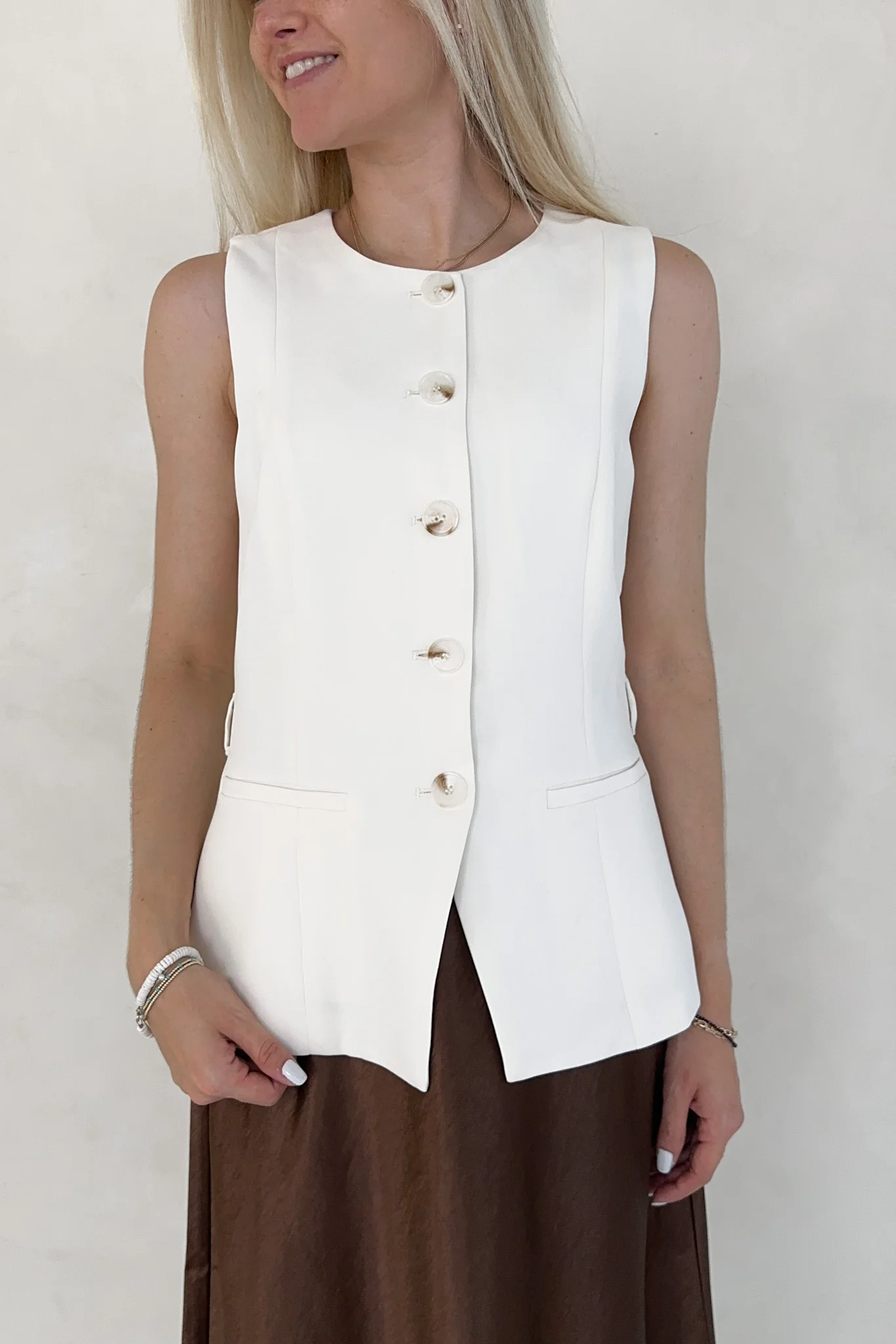 Sinclair Ivory Belted Vest - Image 6