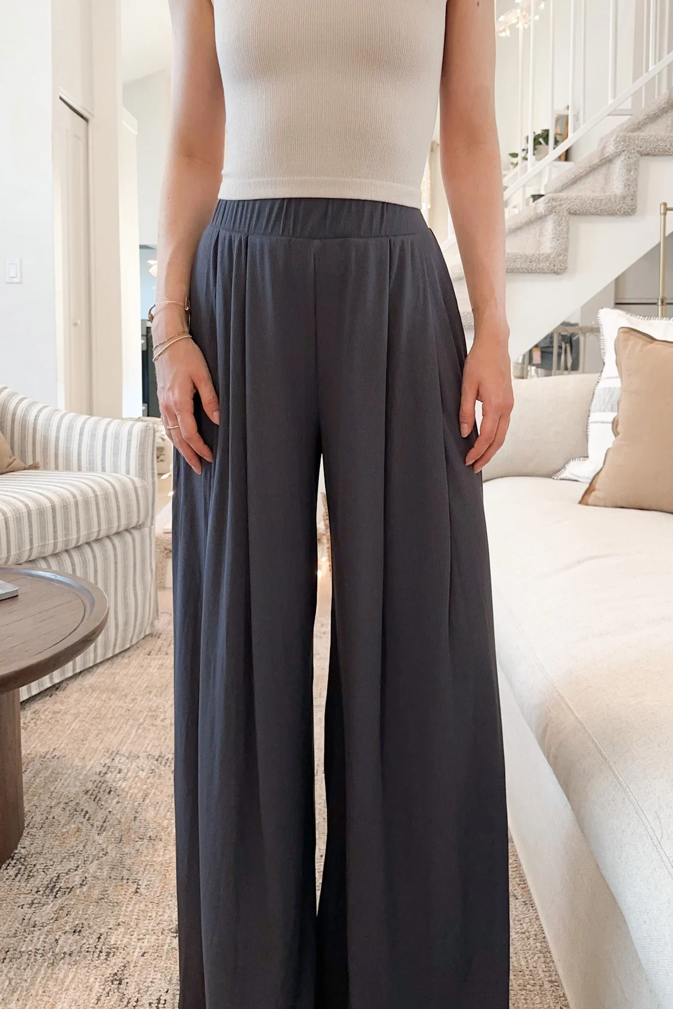 Soho Ribbed Wide Leg Pants - Image 3