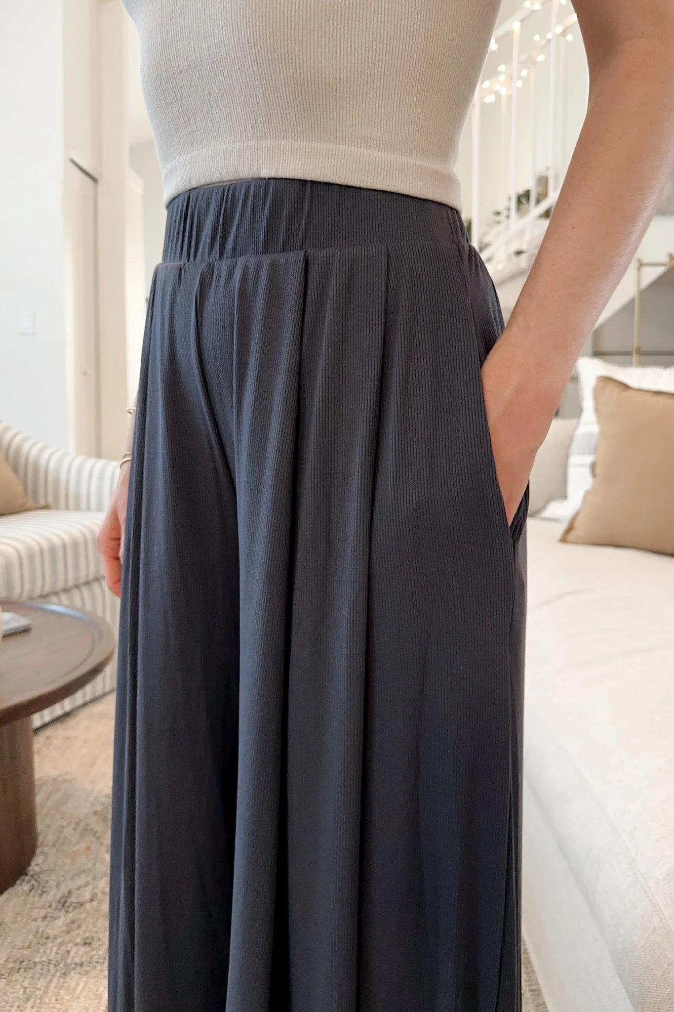 Soho Ribbed Wide Leg Pants - Image 4