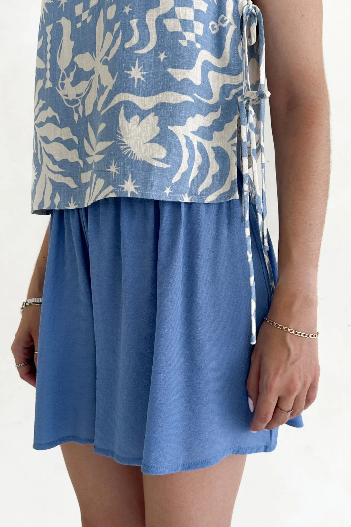 Somerset Dusty Blue Wide Leg Woven Shorts - Image 4