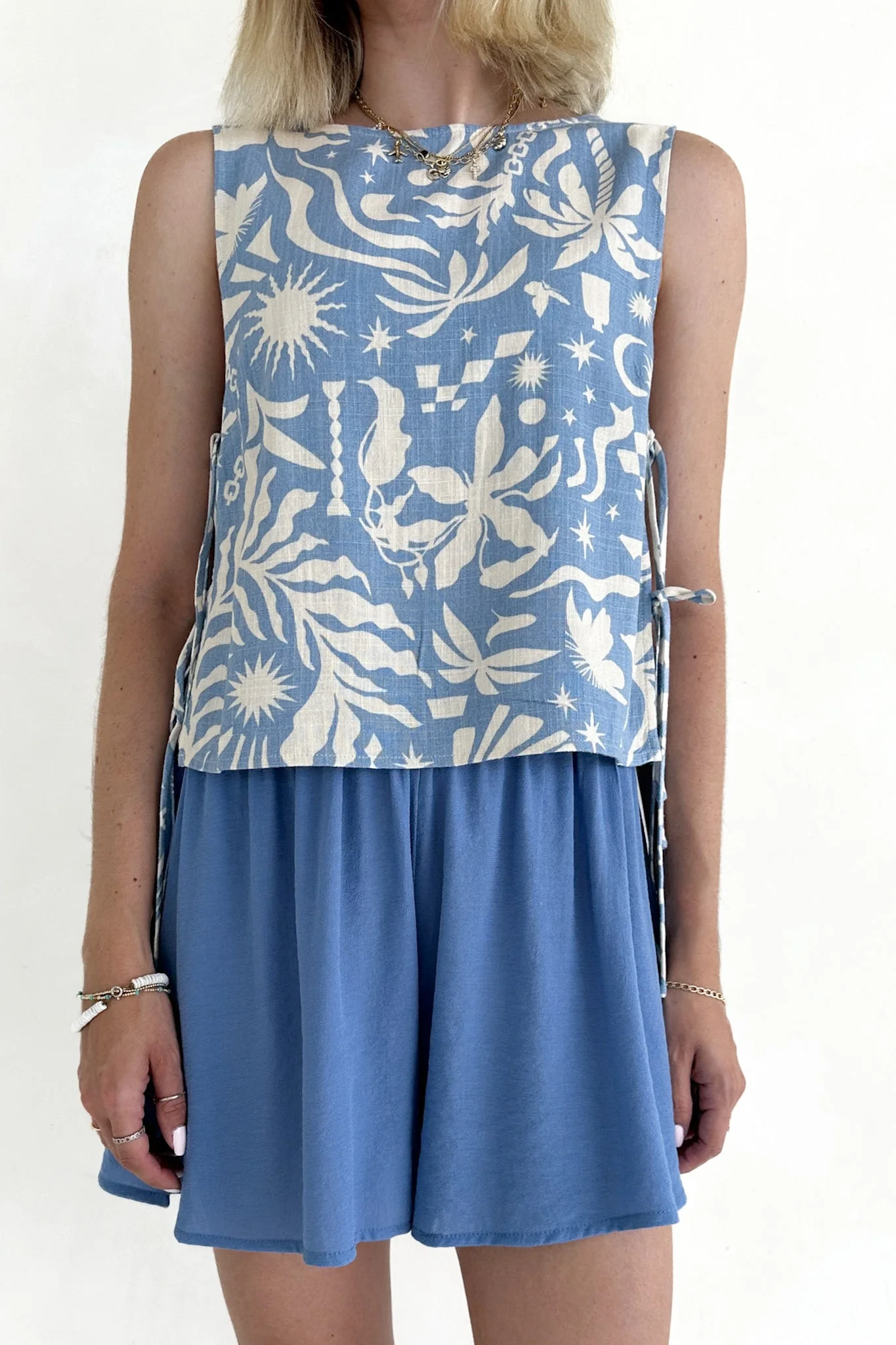 Somerset Dusty Blue Wide Leg Woven Shorts - Image 5