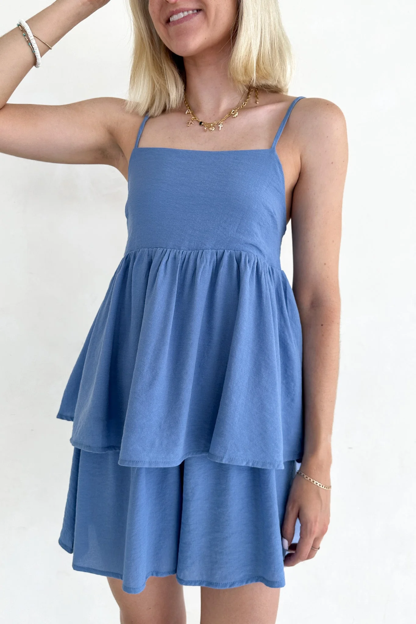 Somerset Dusty Blue Wide Leg Woven Shorts - Image 6