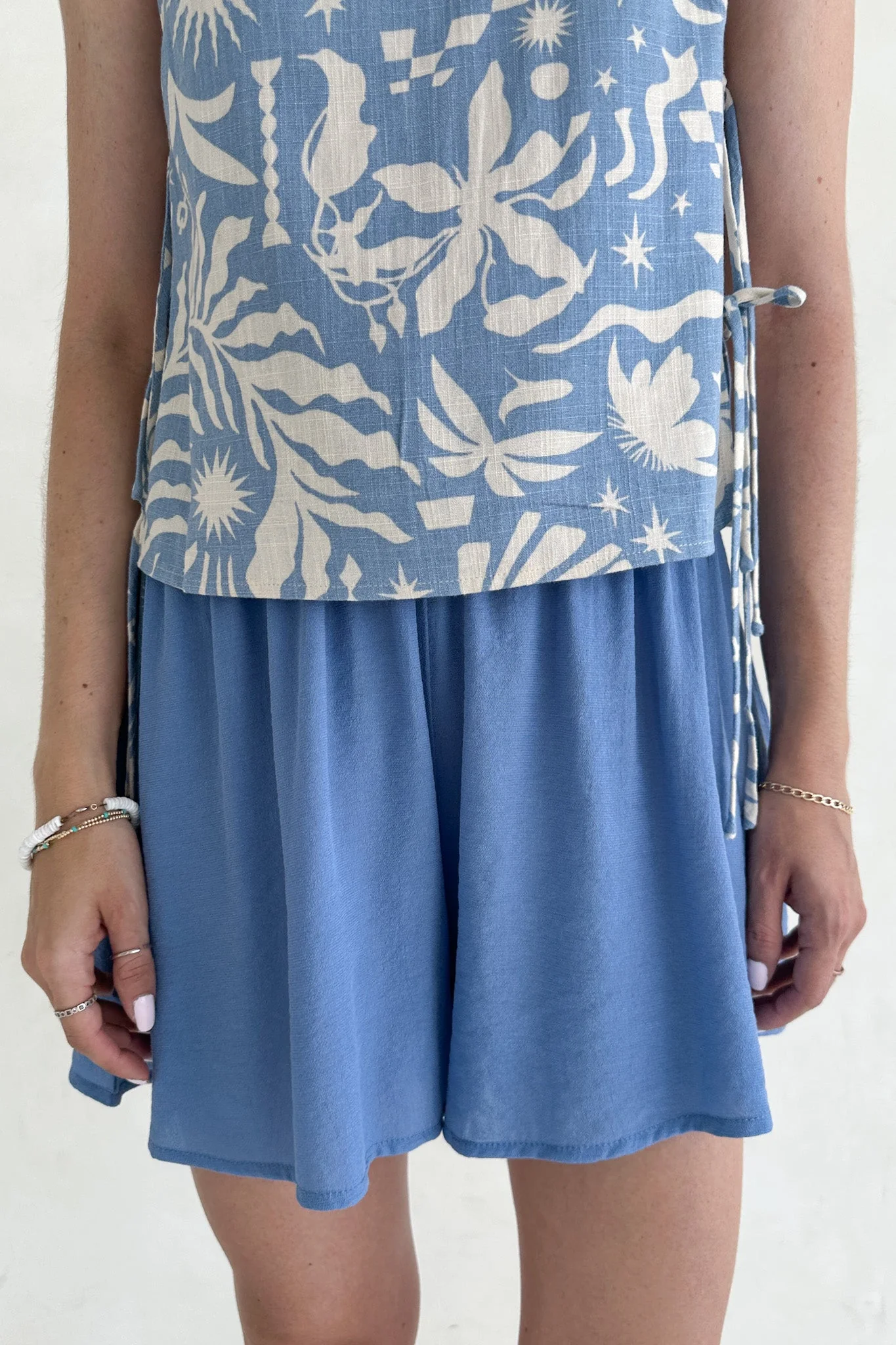 Somerset Dusty Blue Wide Leg Woven Shorts - Image 7