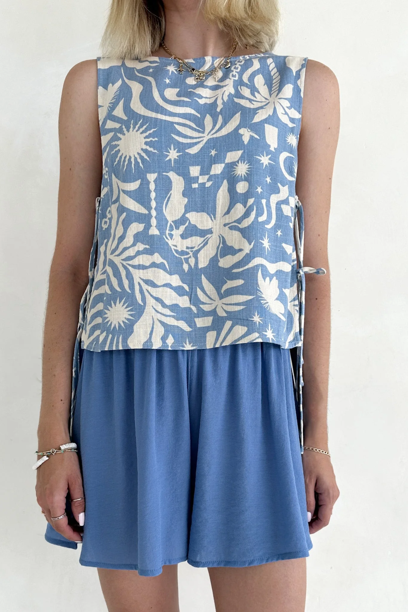 Somerset Dusty Blue Wide Leg Woven Shorts - Image 9