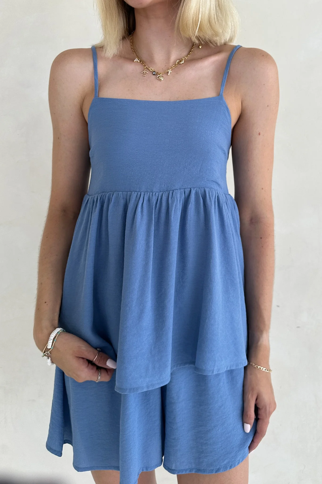 Somerset Dusty Blue Peplum Woven Top - Image 9