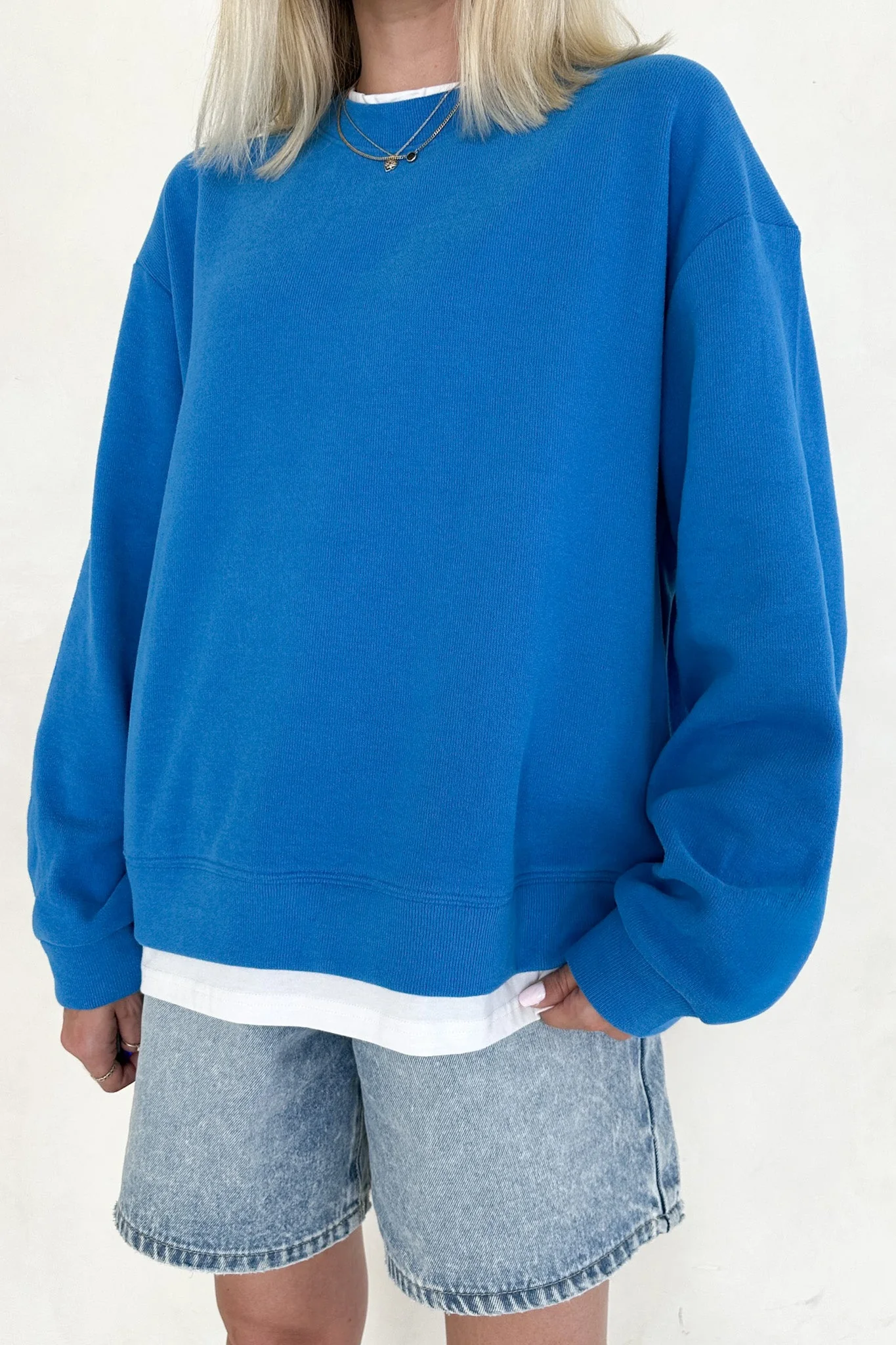 Sophie Crew Twofer Pullover in Blue - Image 2