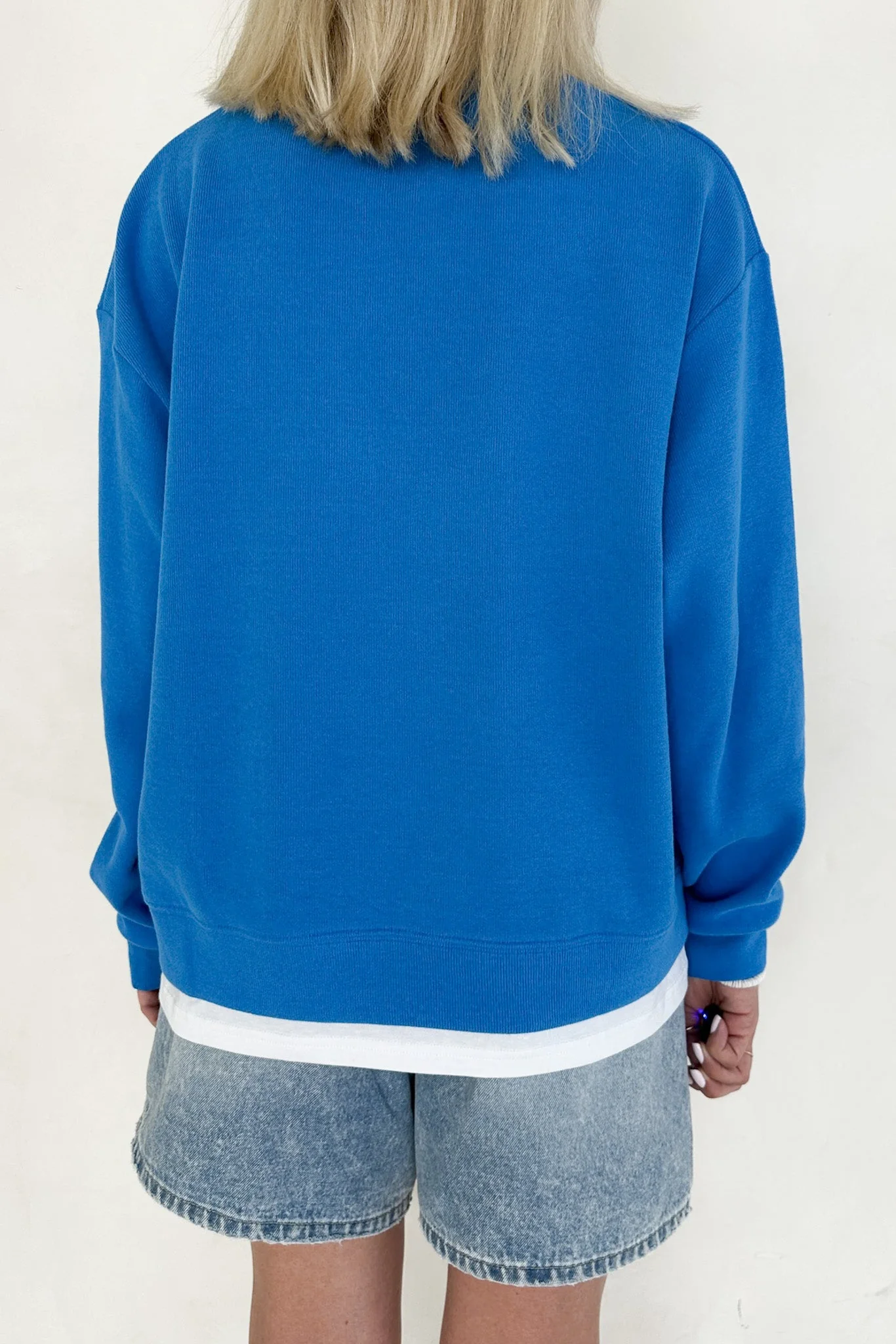 Sophie Crew Twofer Pullover in Blue - Image 3
