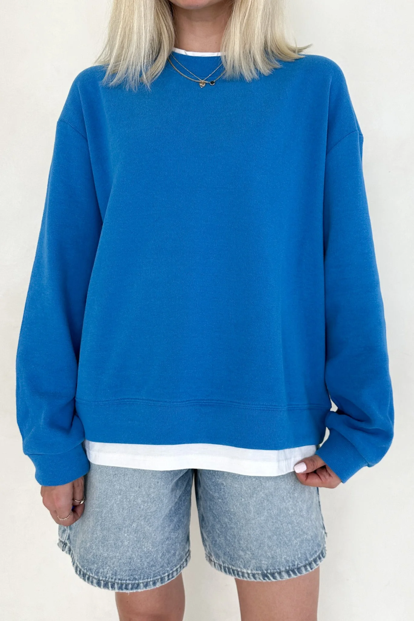 Sophie Crew Twofer Pullover in Blue - Image 6
