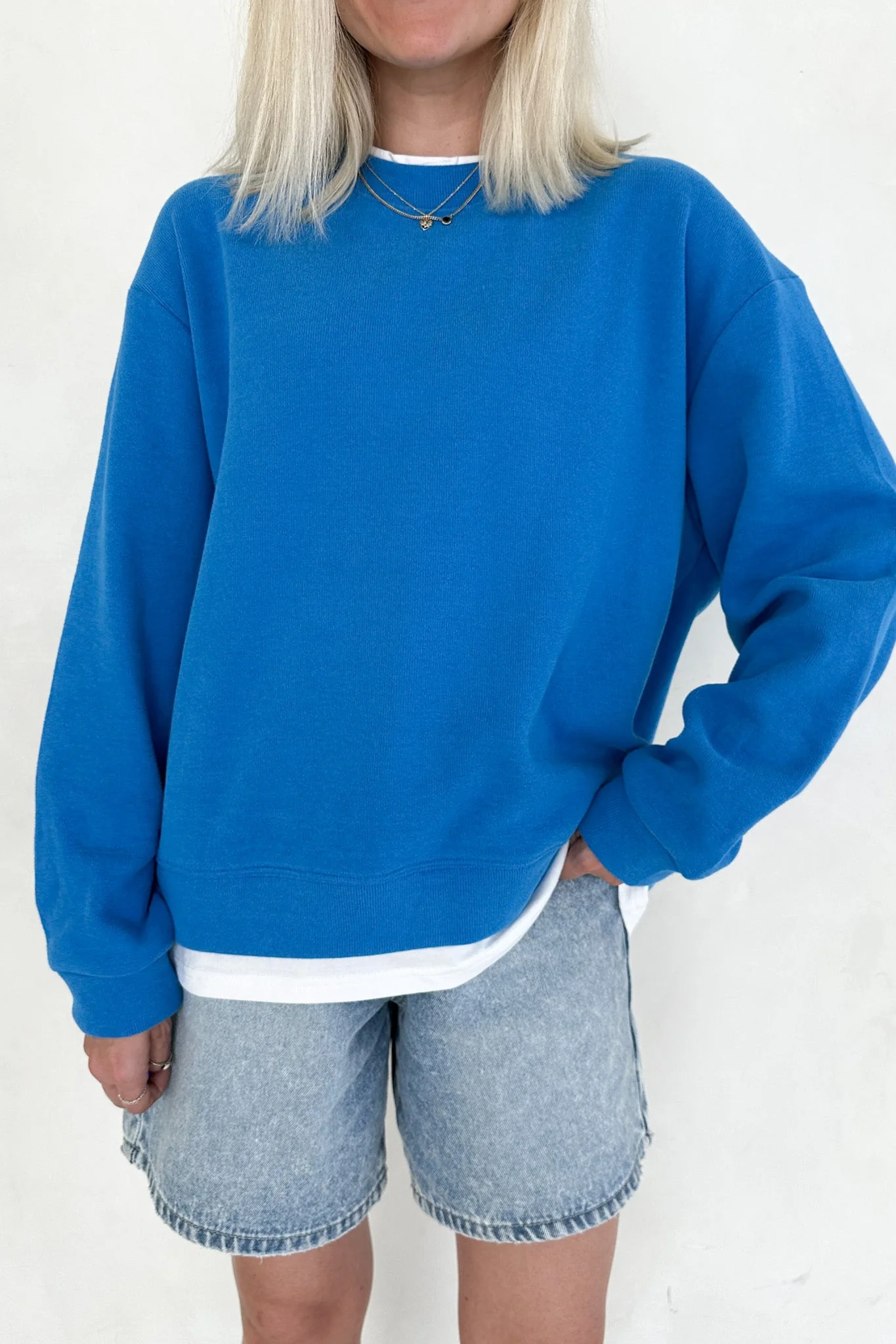 Sophie Crew Twofer Pullover in Blue - Image 7
