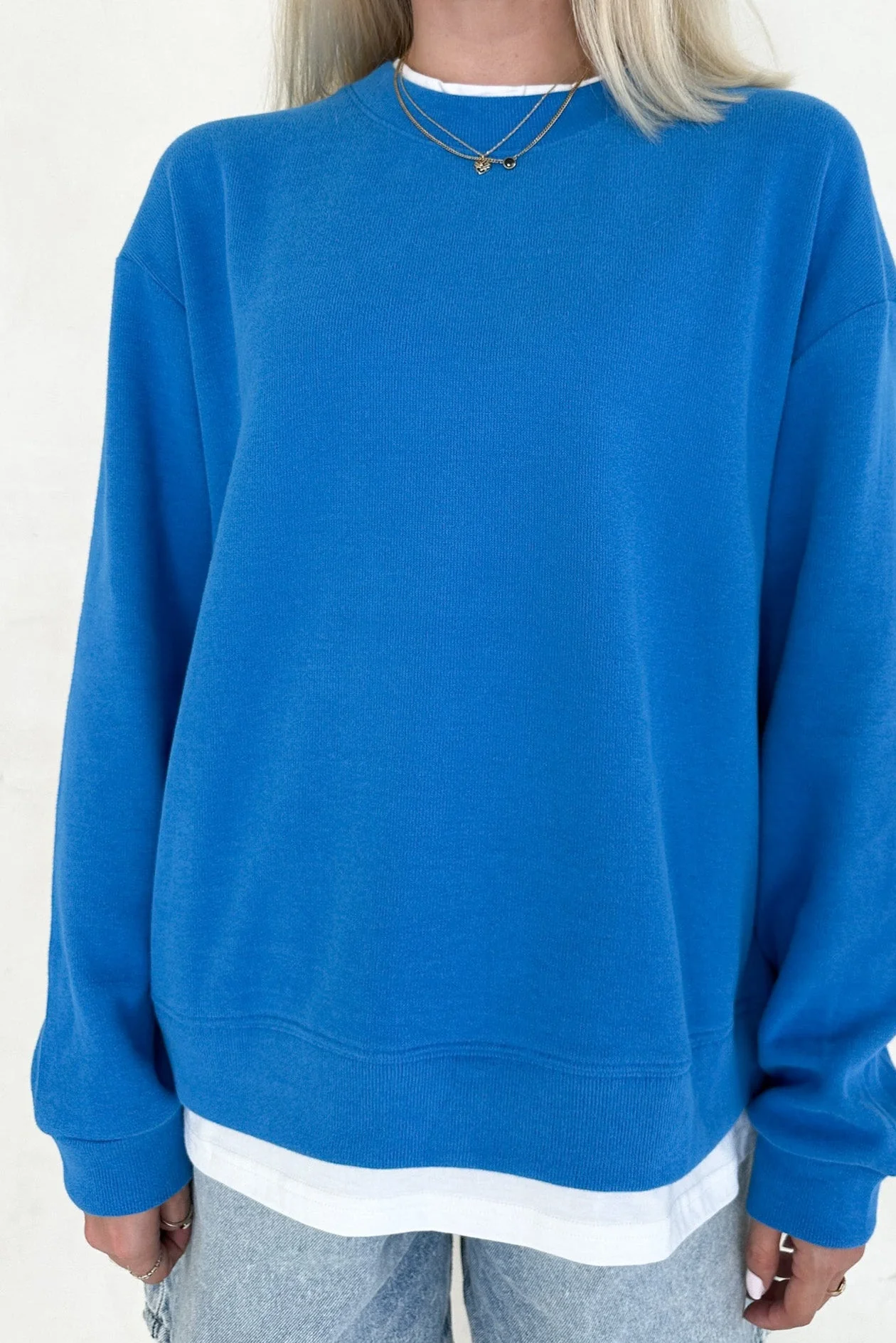 Sophie Crew Twofer Pullover in Blue - Image 8