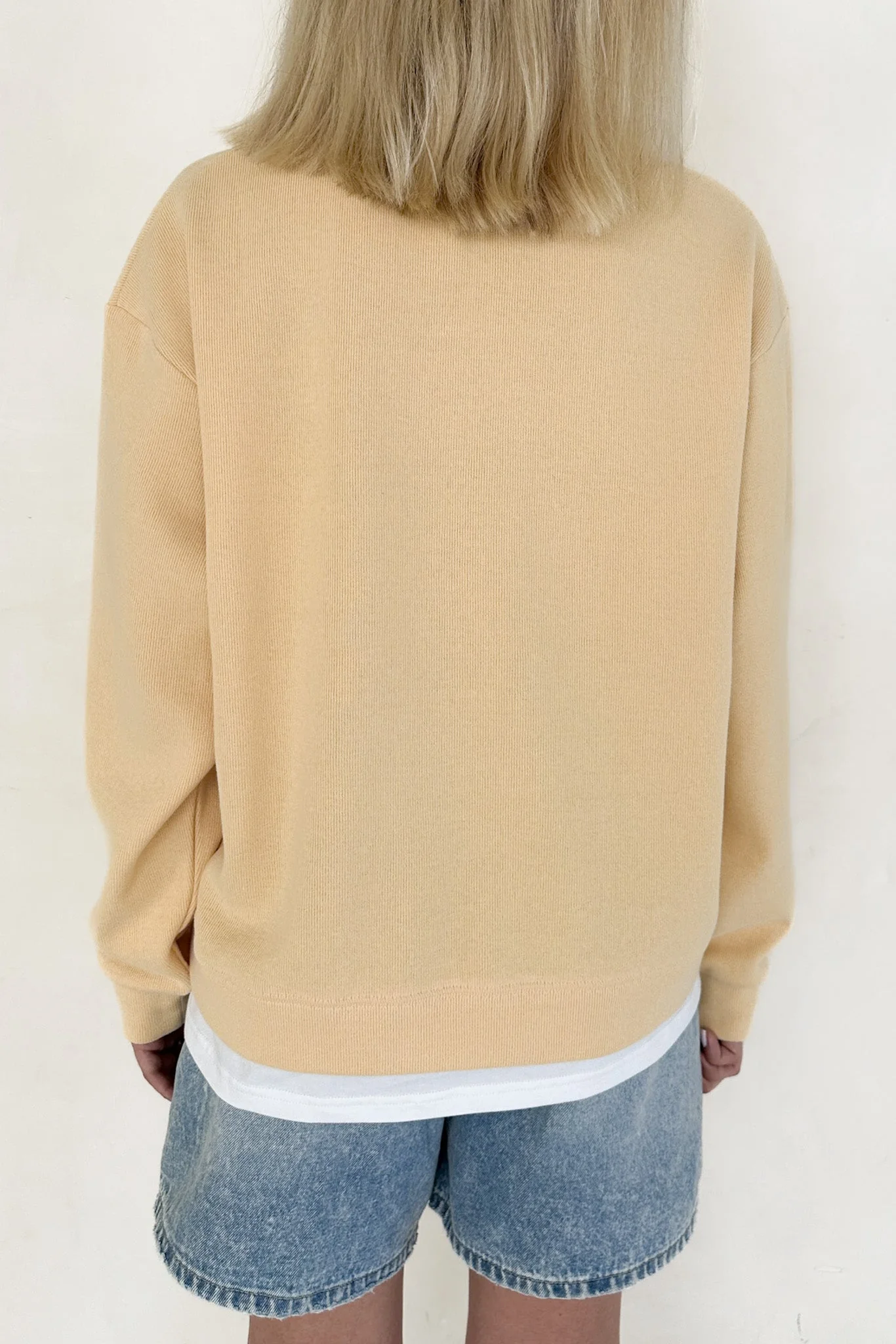 Sophie Crew Twofer Pullover in Butter - Image 2
