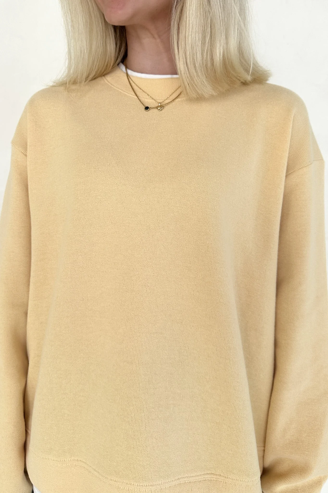 Sophie Crew Twofer Pullover in Butter - Image 5