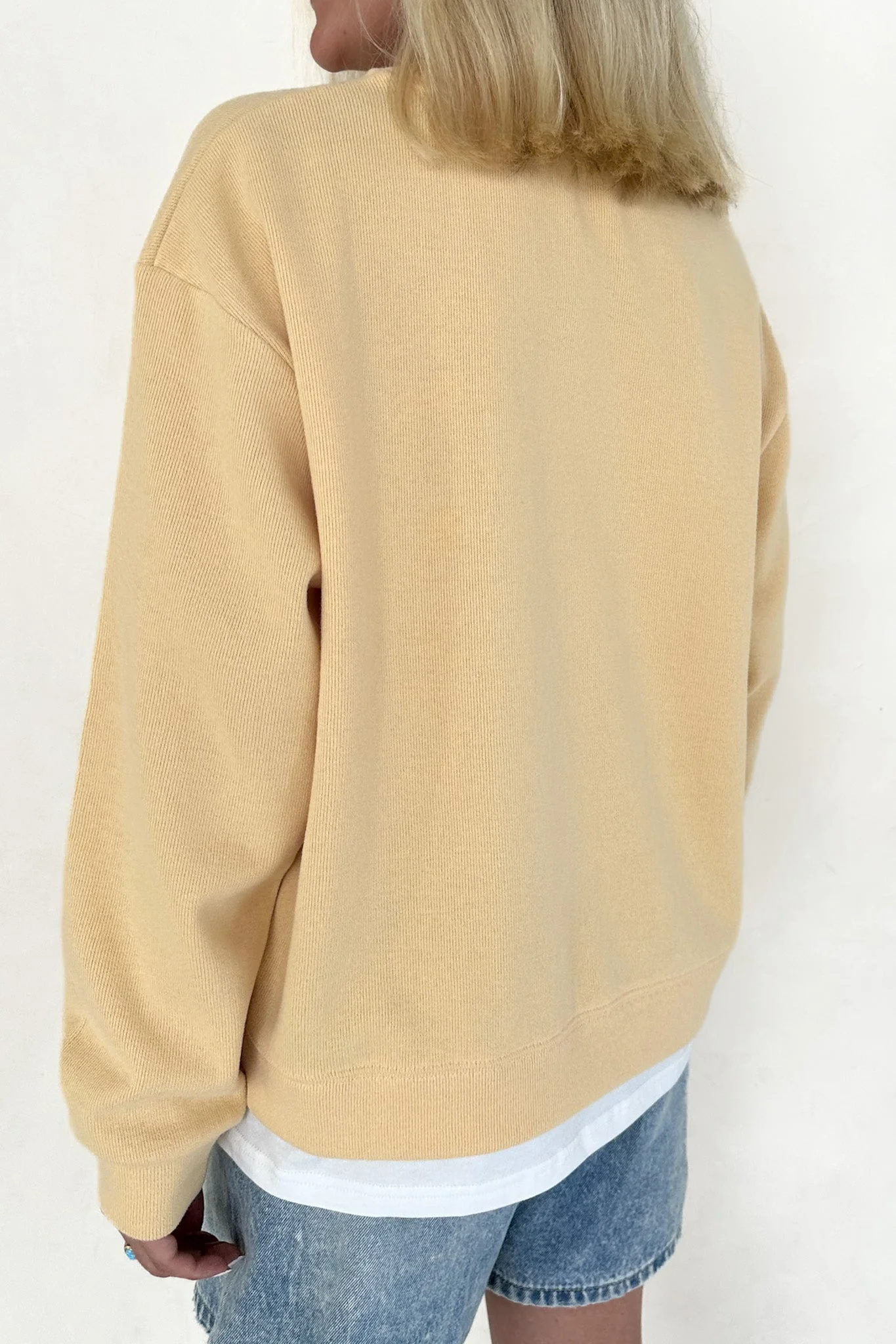 Sophie Crew Twofer Pullover in Butter - Image 6