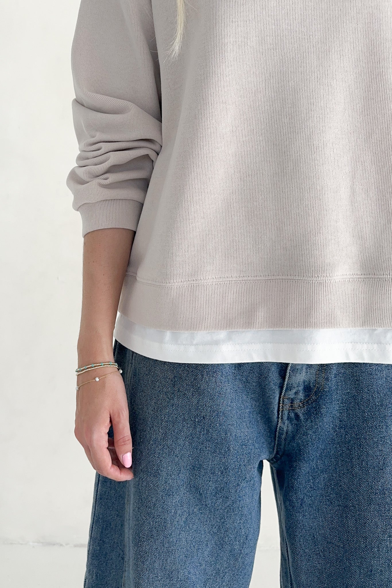 Sophie Crew Twofer Pullover in Clay - Image 8