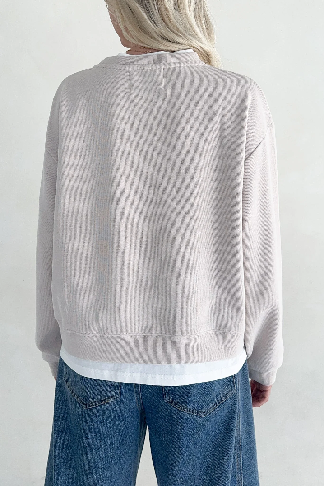 Sophie Crew Twofer Pullover in Clay - Image 9