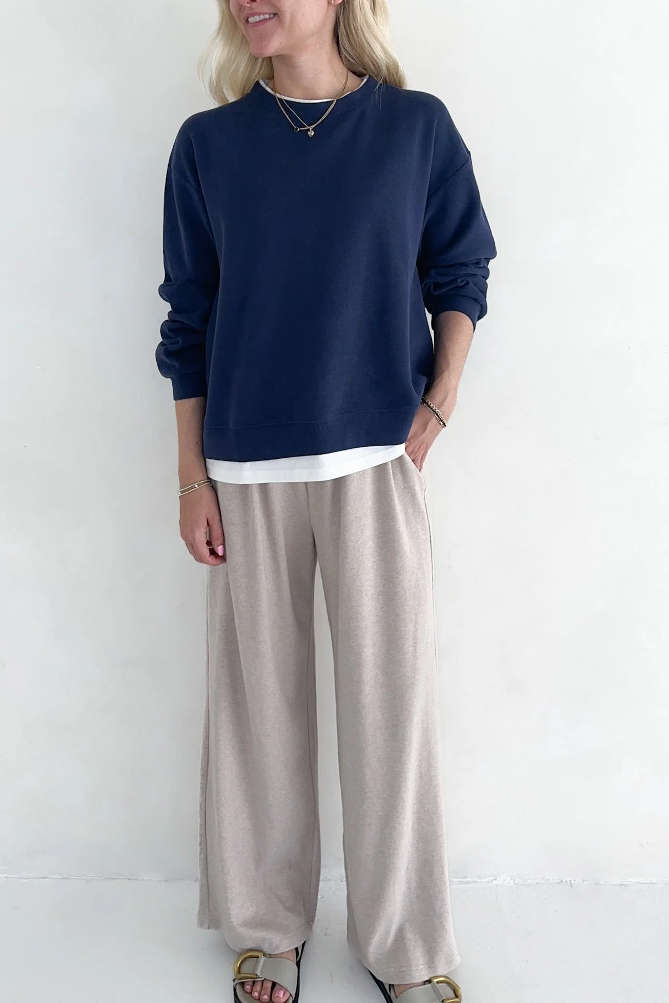 Sophie Crew Twofer Pullover in Navy - Image 3
