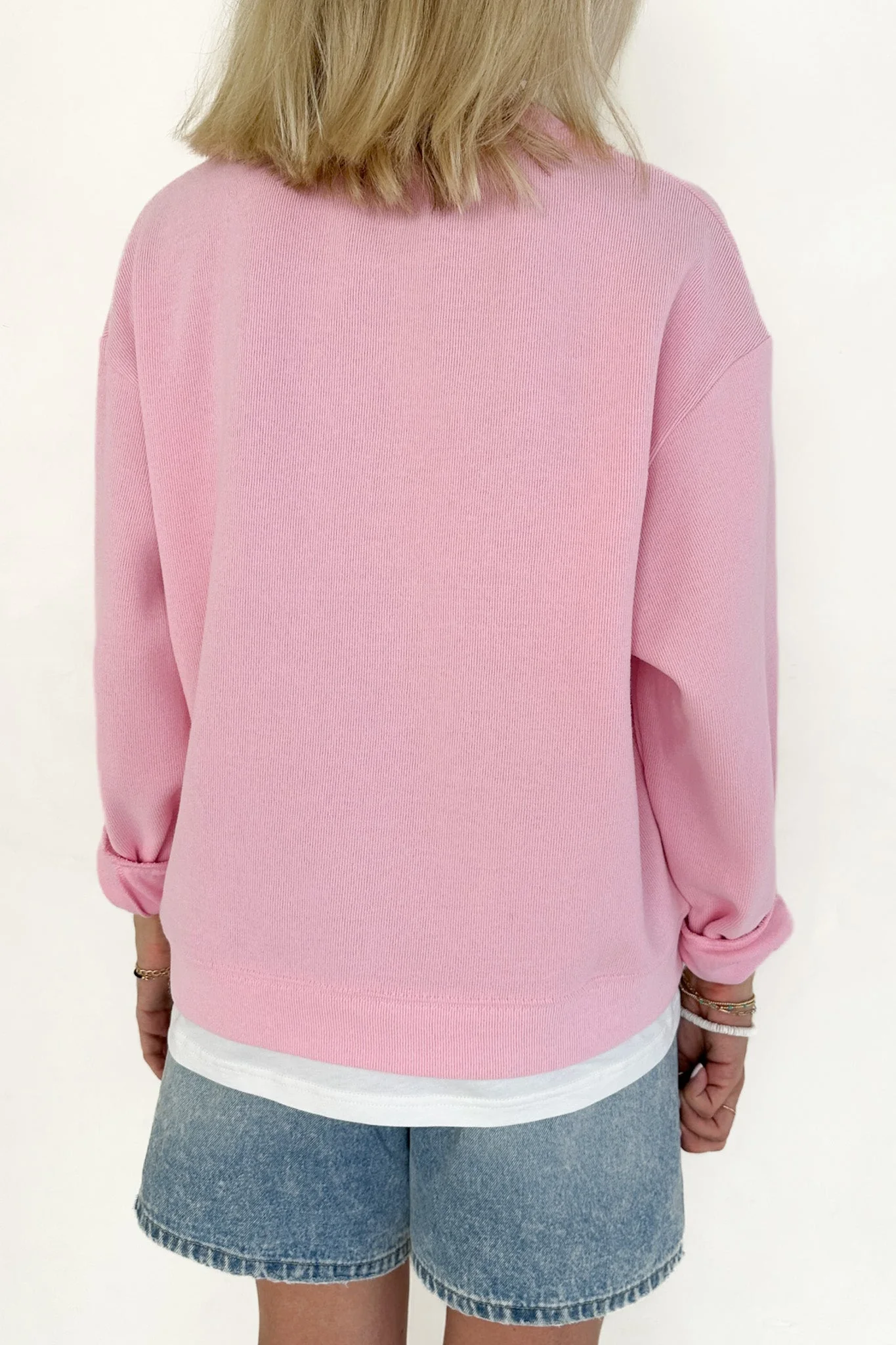 Sophie Crew Twofer Pullover in Pink - Image 5