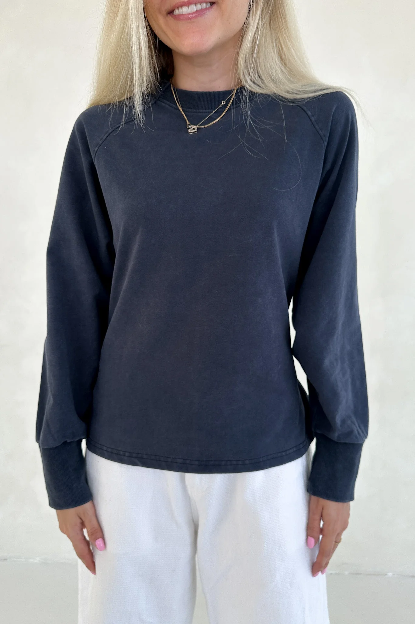 Stella Mineral Wash Tie Back Long Sleeve Pullover