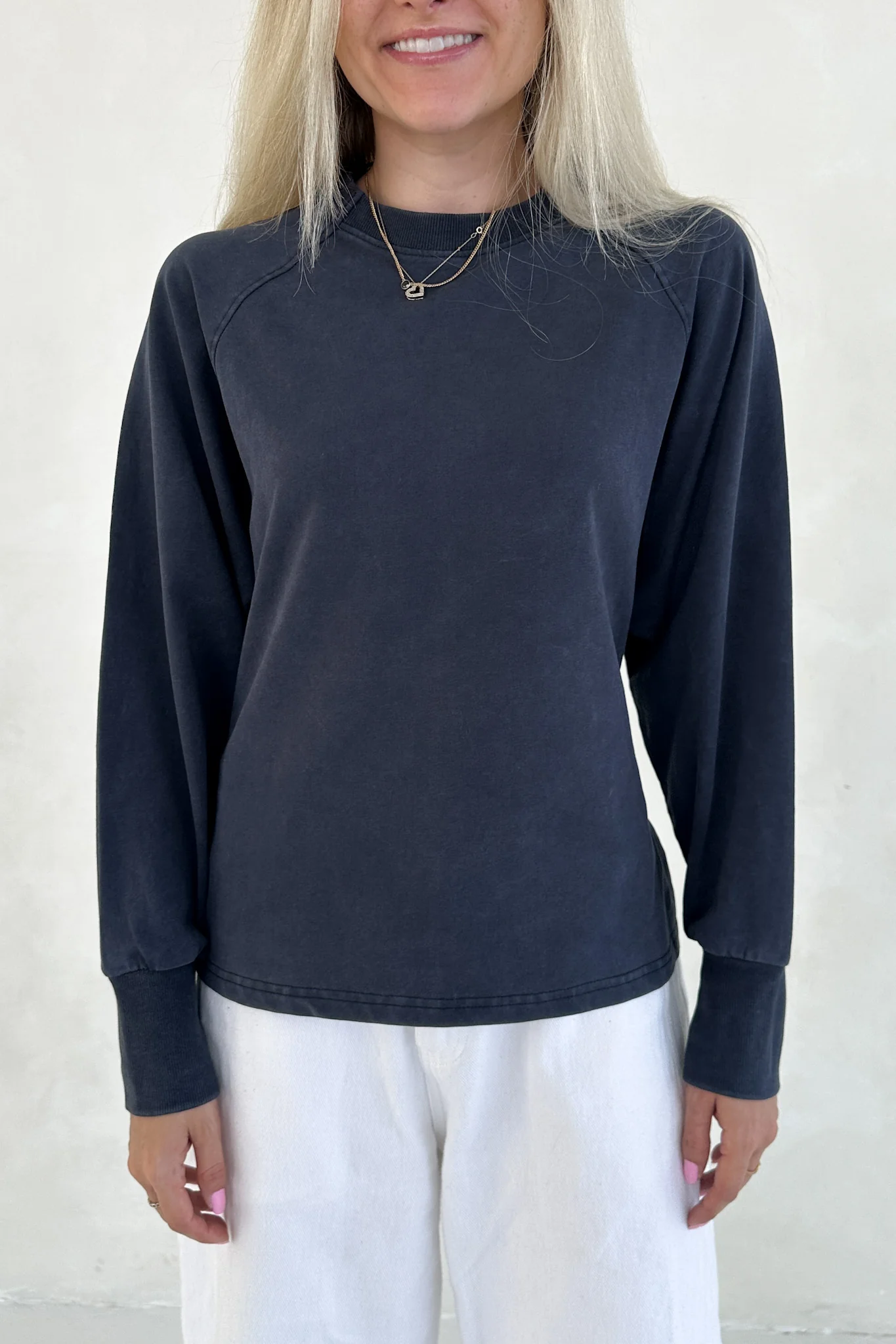 Stella Mineral Wash Tie Back Long Sleeve Pullover - Image 3