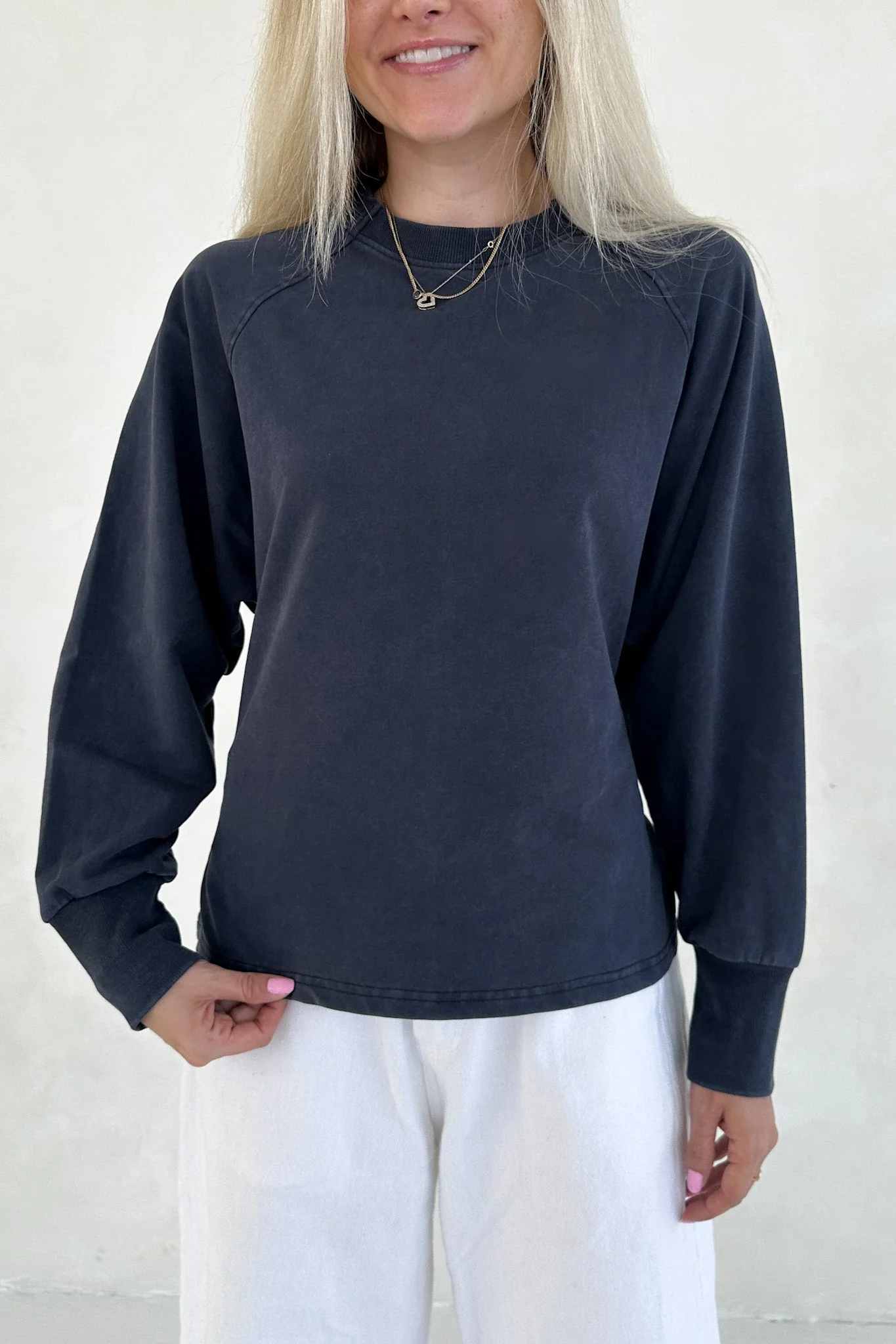 Stella Mineral Wash Tie Back Long Sleeve Pullover - Image 5